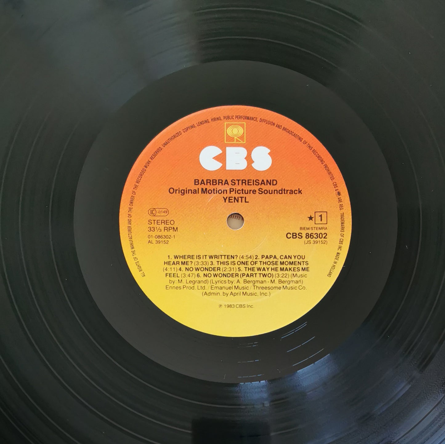 BARBRA STREISAND - Yentl - Original Motion Picture Soundtrack