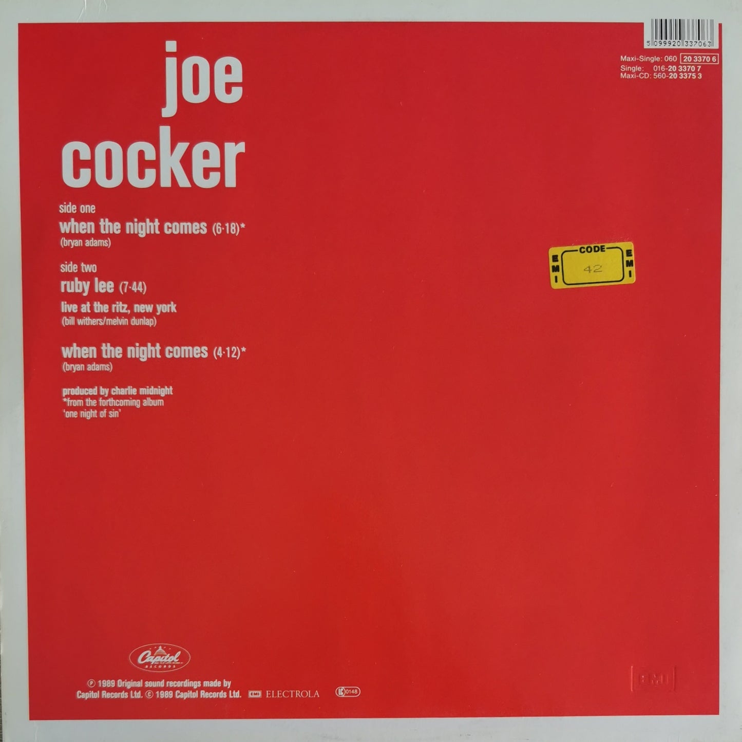 JOE COCKER - When The Night Comes