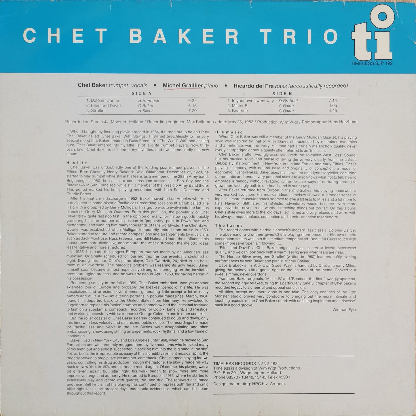CHET BAKER TRIO - Mr. B