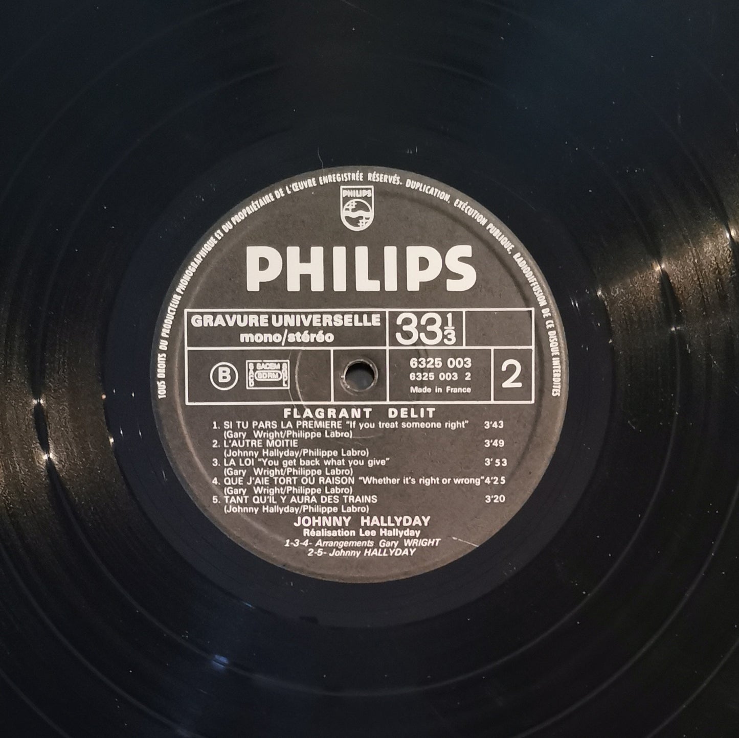JOHNNY HALLYDAY - Flagrant Délit
