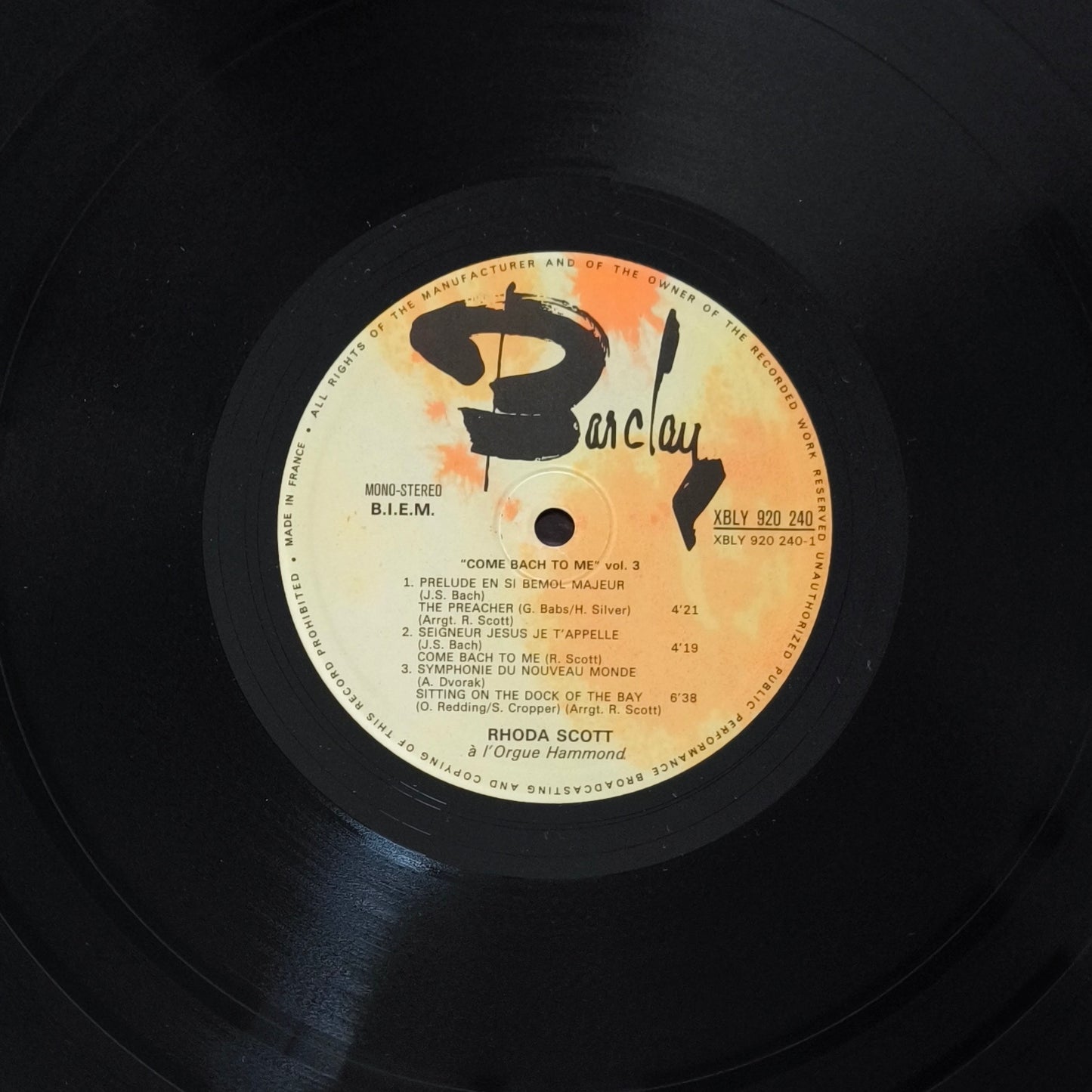 RHODA SCOTT - A L'Orgue Hammond Vol. 3 Come Bach To Me