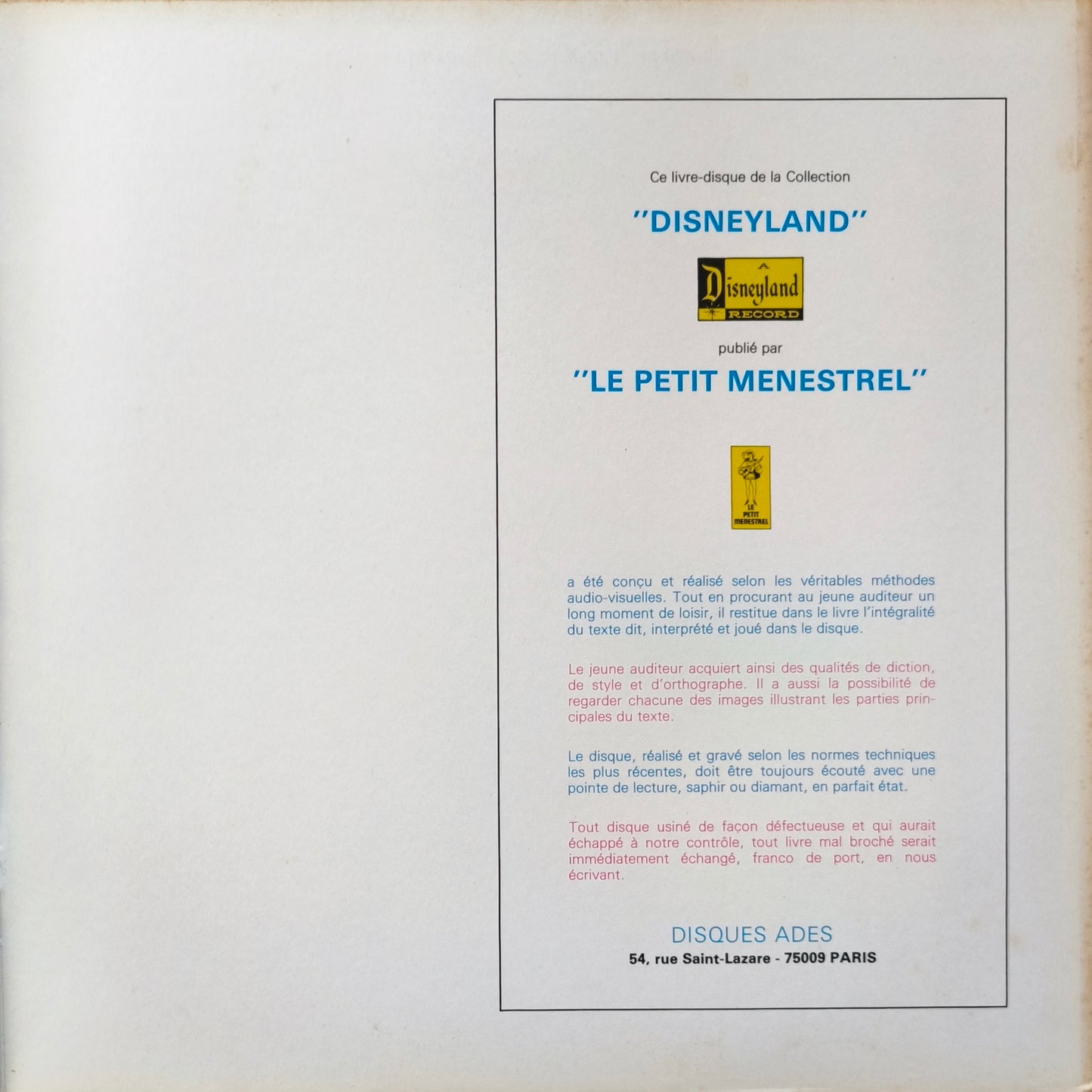 WALT DISNEY / ROBERT HOSSEIN - Le Trou Noir