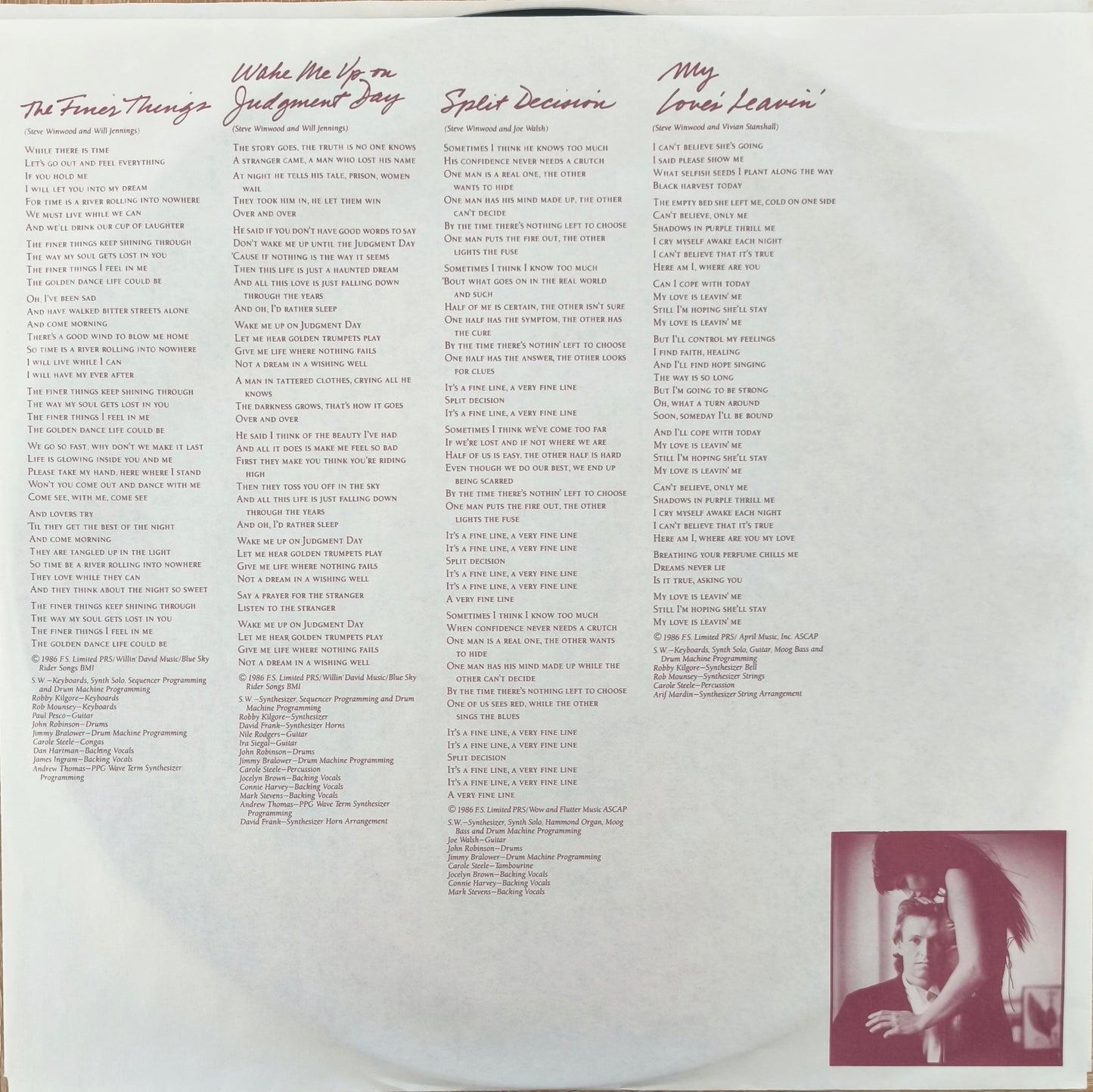 STEVE WINWOOD - Back In The High Life