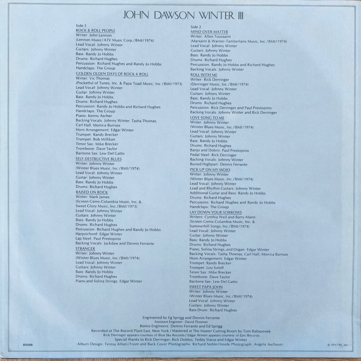 JOHNNY WINTER - John Dawson Winter III