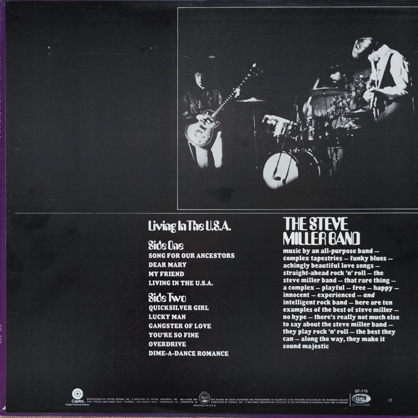STEVE MILLER BAND - Children Of The Future / Living In The U.S.A. (pressage US)