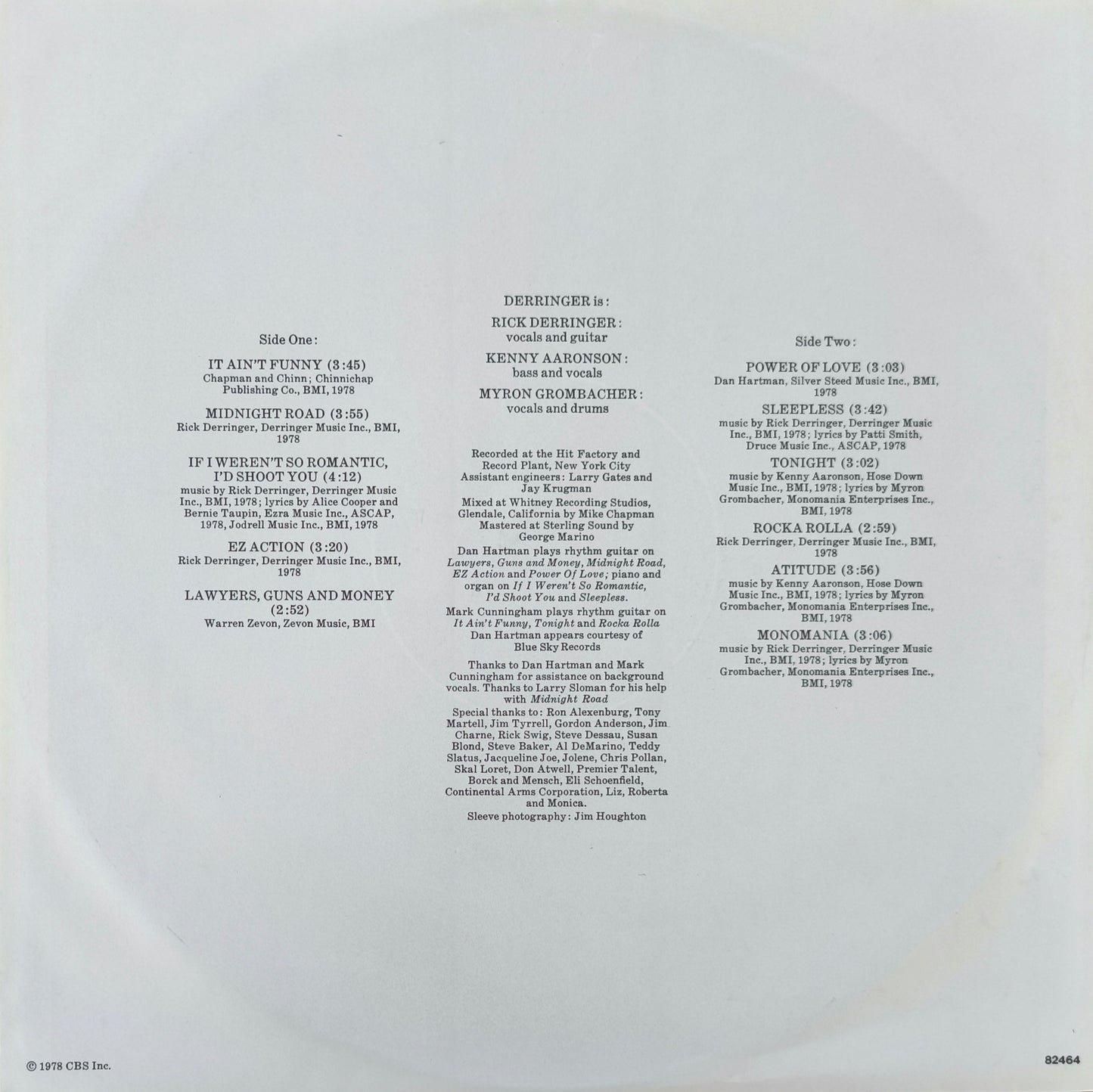 DERRINGER - If I Weren't So Romantic, I'd Shoot You