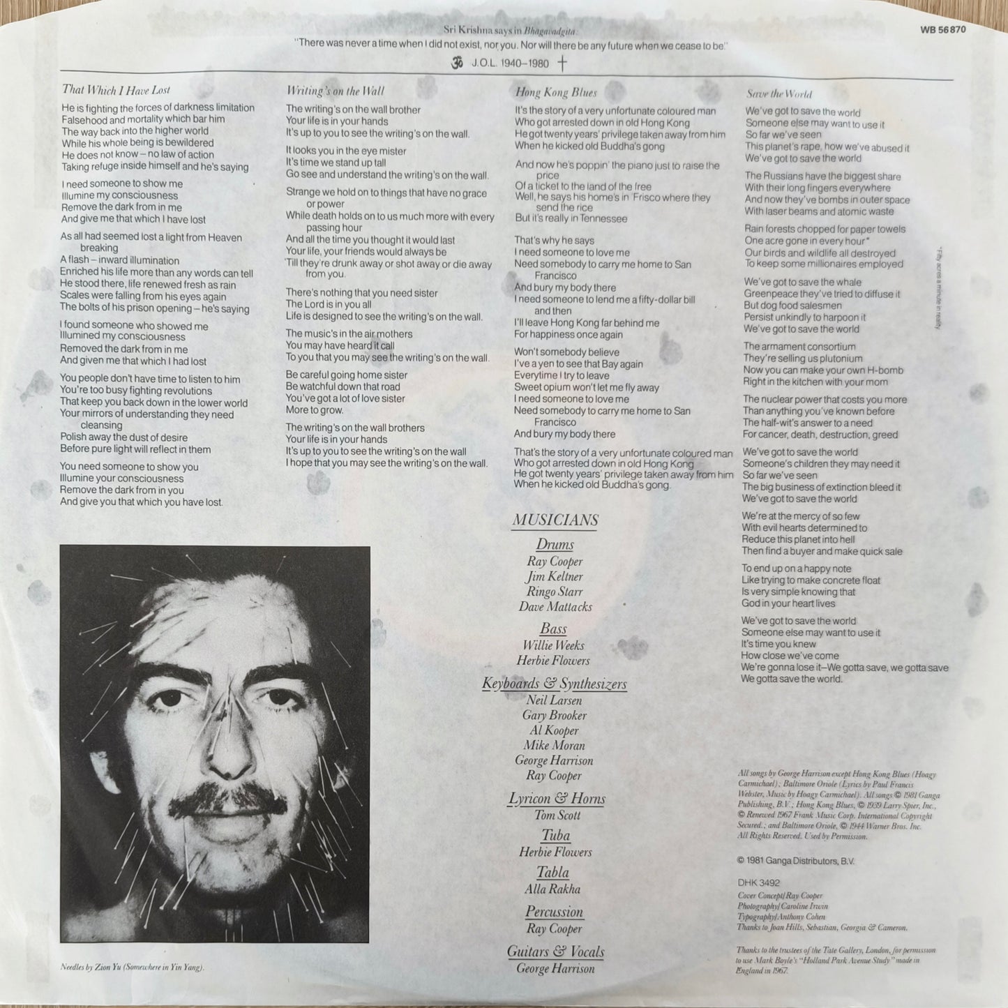 GEORGE HARRISON - Somewhere In England