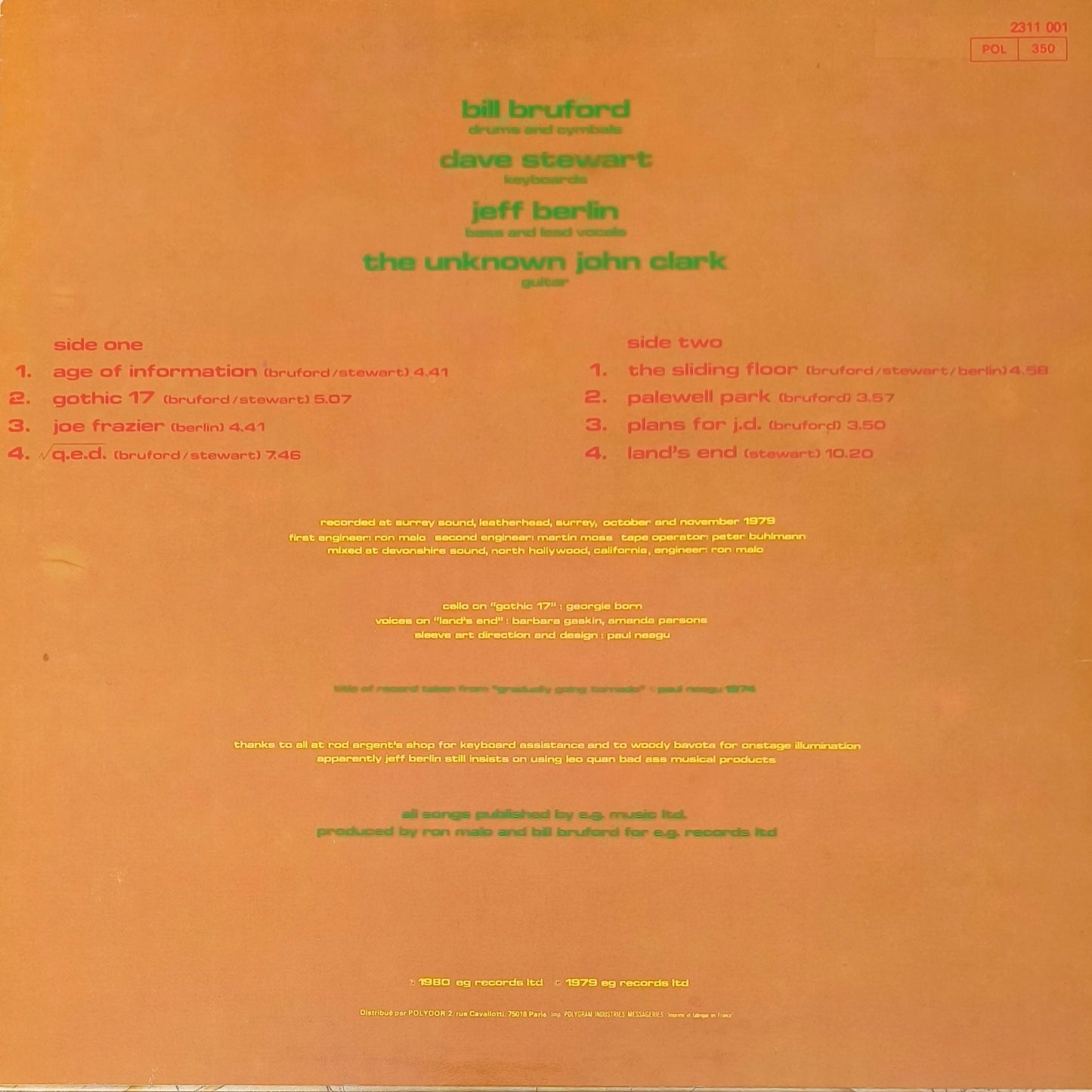 BRUFORD - Gradually Going Tornado