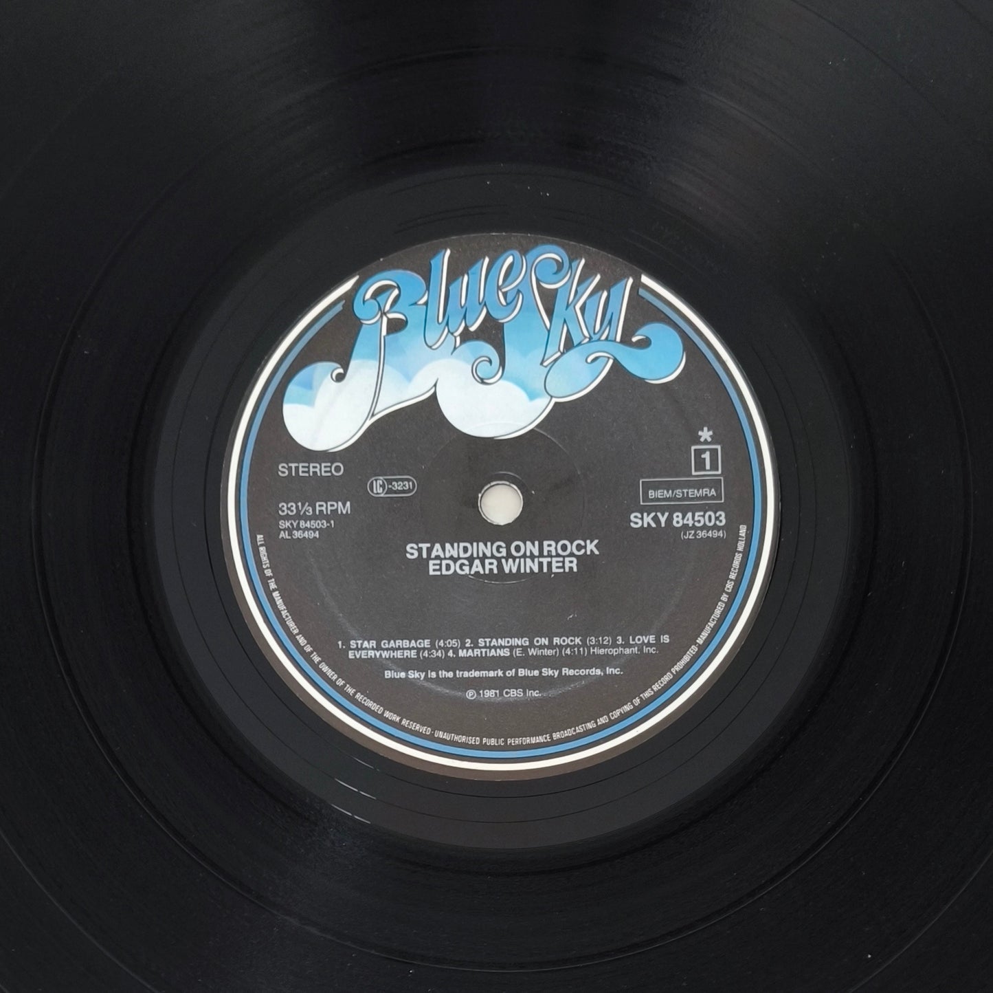 EDGAR WINTER - Standing On Rock