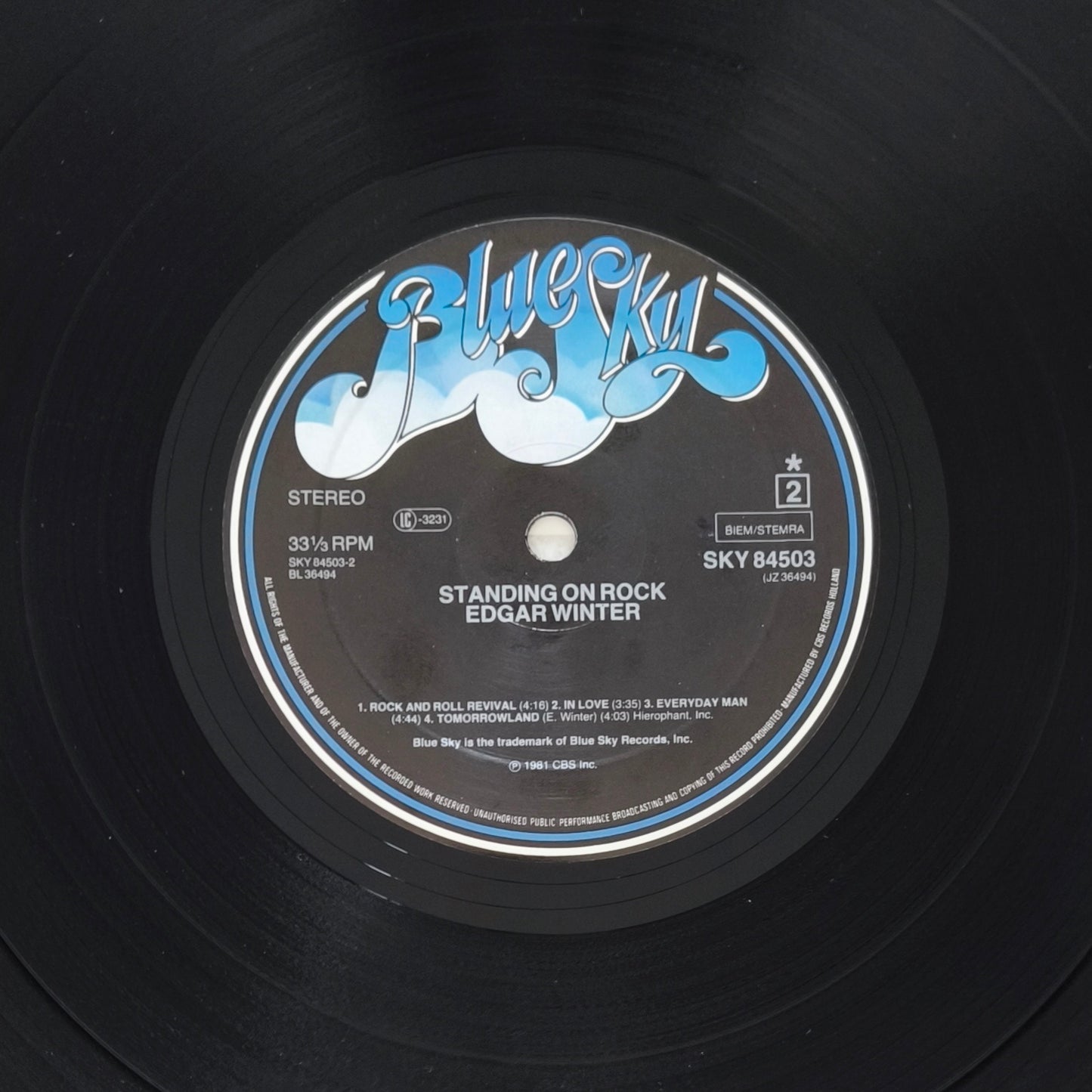 EDGAR WINTER - Standing On Rock