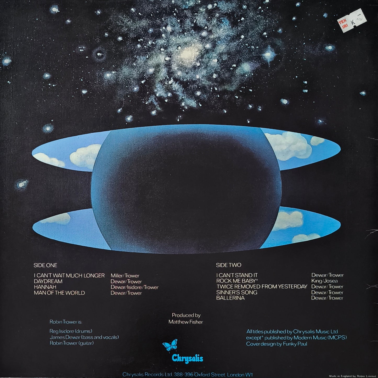 ROBIN TROWER - Twice Removed From Yesterday (pressage UK)