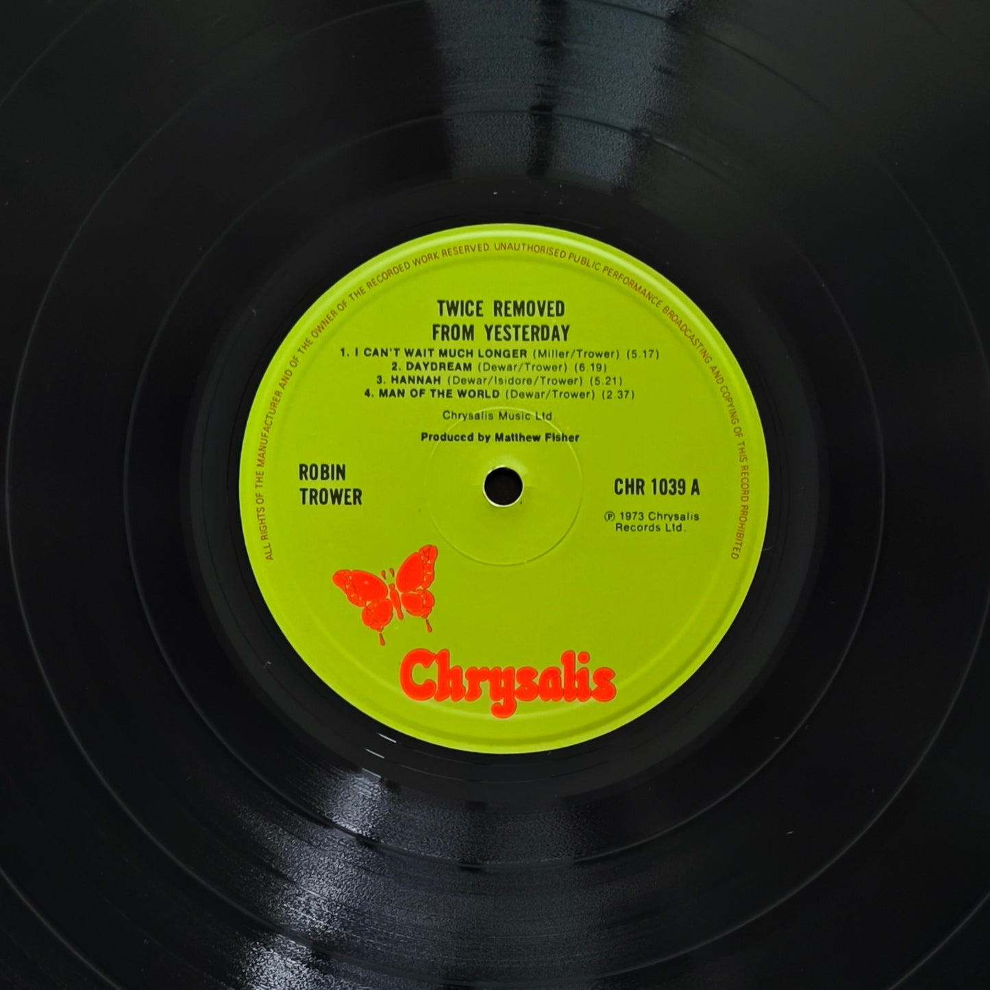 ROBIN TROWER - Twice Removed From Yesterday (pressage UK)