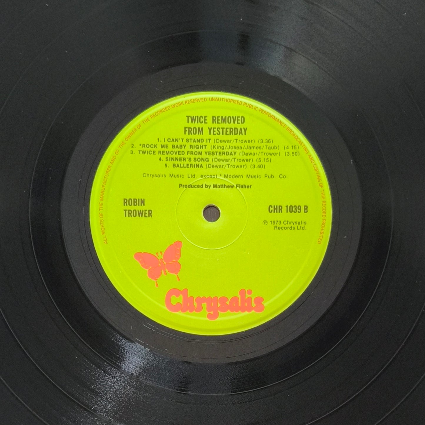 ROBIN TROWER - Twice Removed From Yesterday (pressage UK)