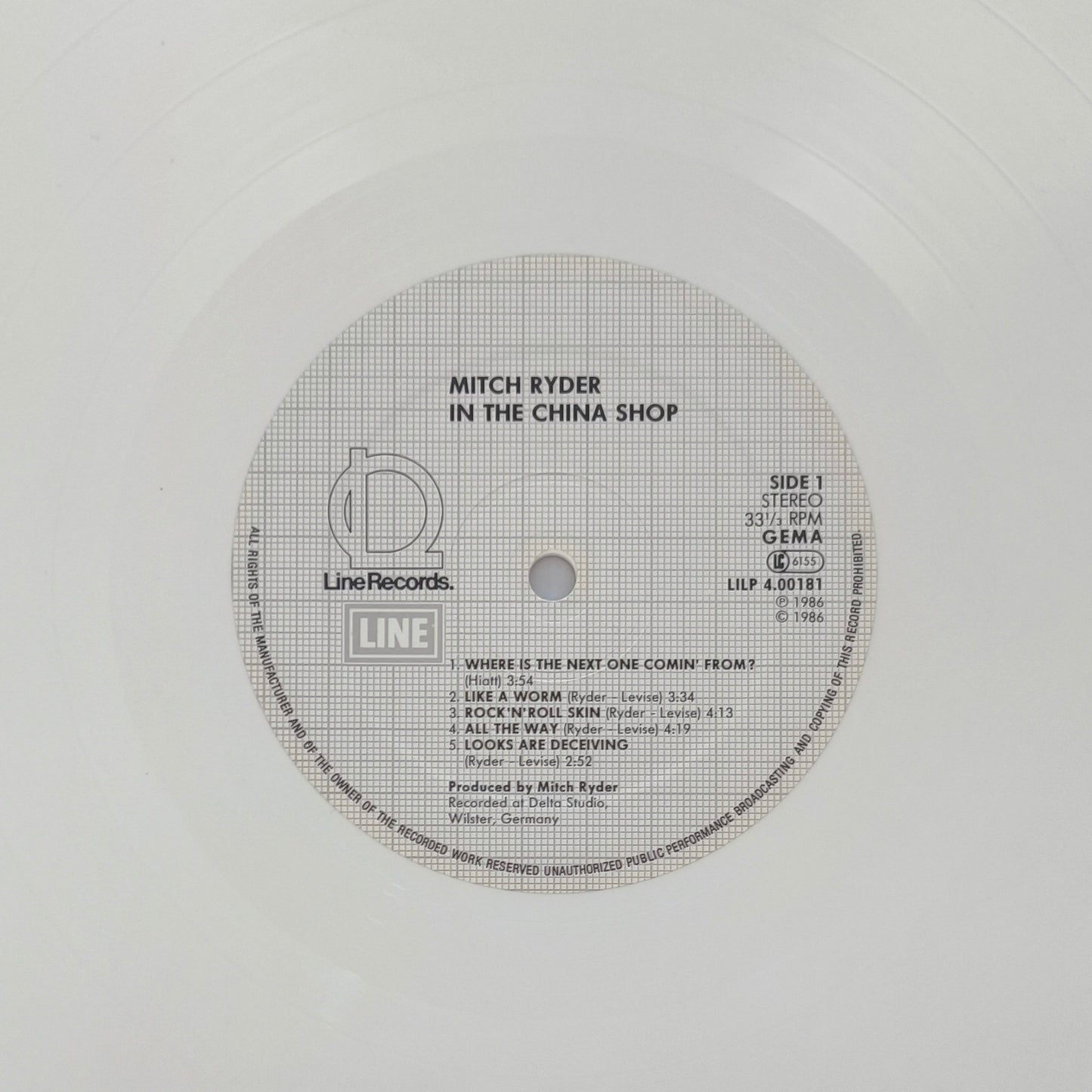 MITCH RYDER - In The China Shop (disque blanc)