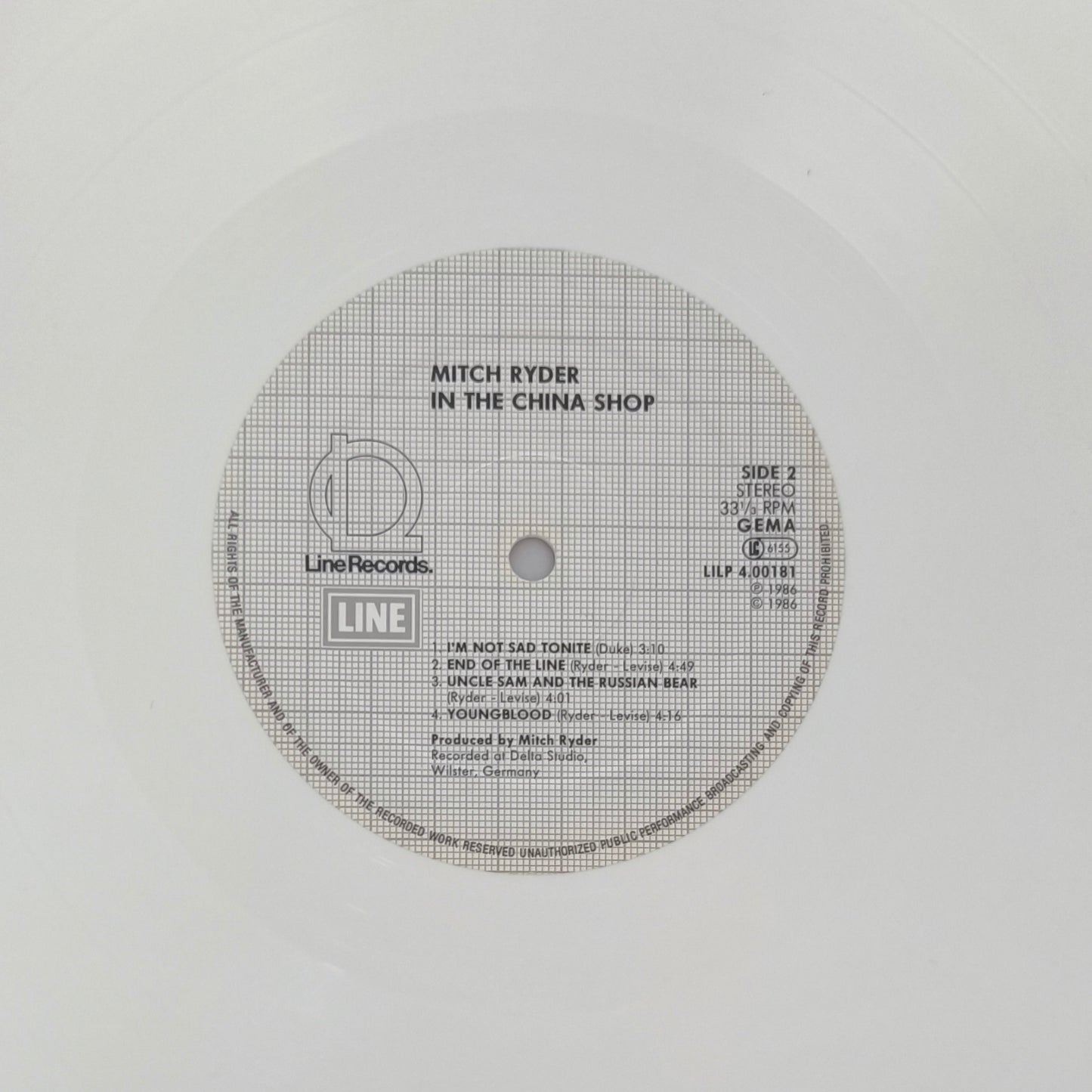 MITCH RYDER - In The China Shop (disque blanc)