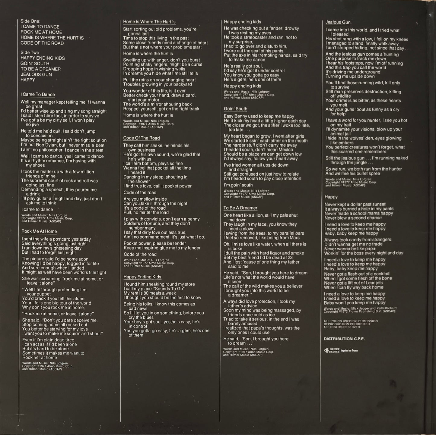 NILS LOFGREN - I Came To Dance
