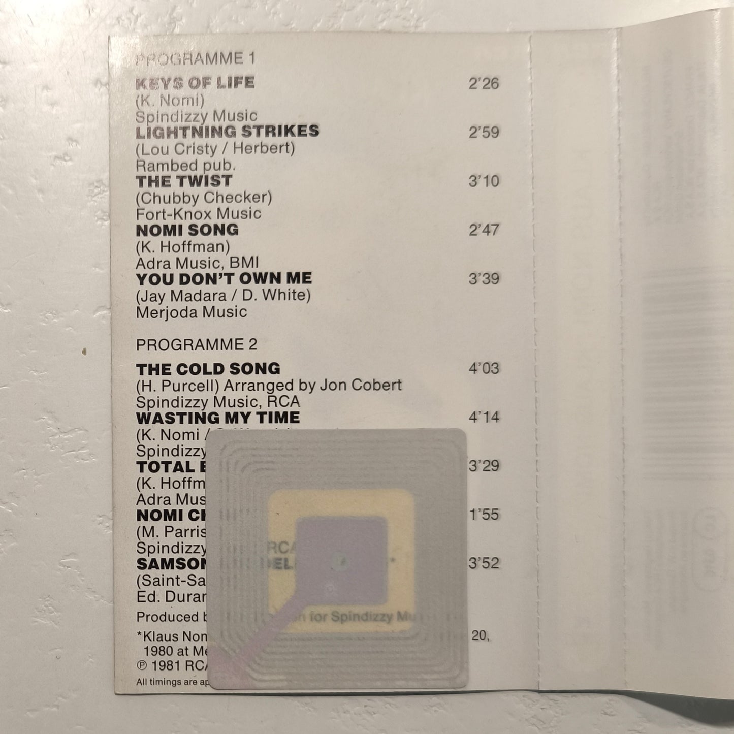 KLAUS NOMI - Klaus Nomi