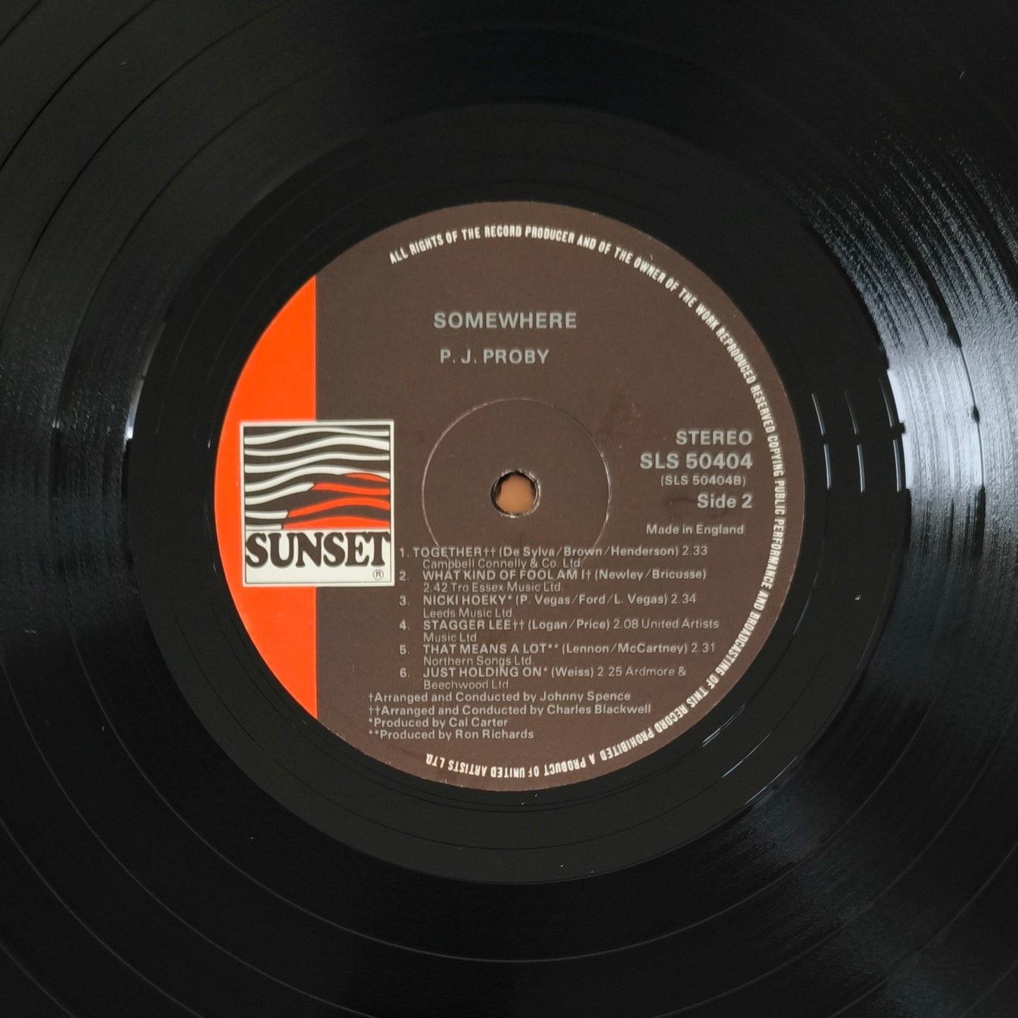 P.J. PROBY - Somewhere