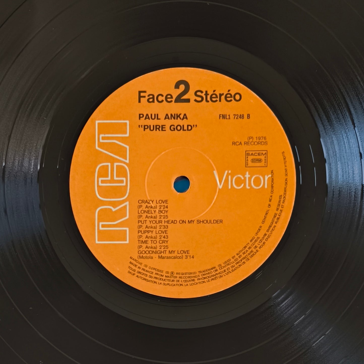 PAUL ANKA - Disque D'or