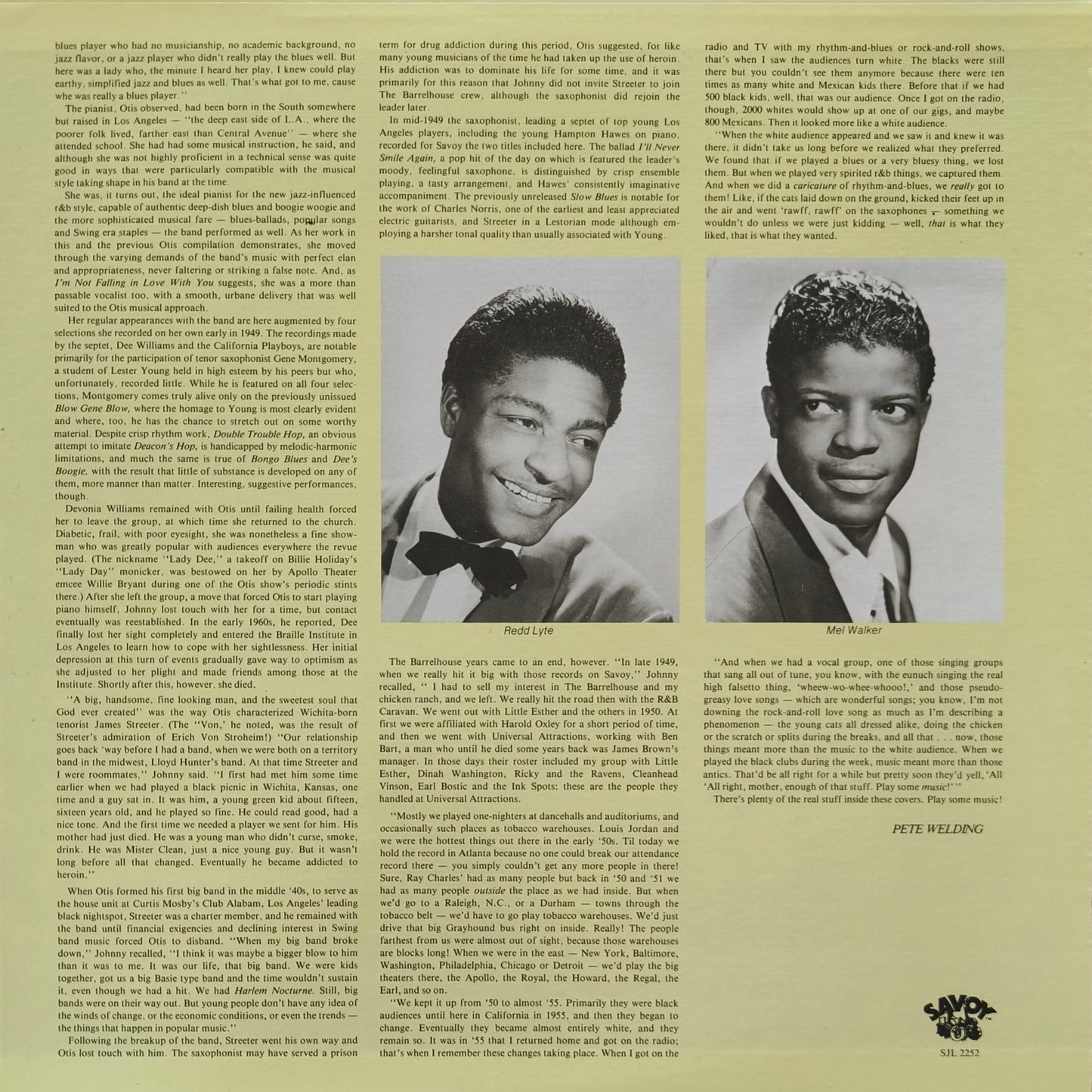 THE JOHNNY OTIS SHOW With DEE WILLIAMS & JAMES VON STREETER - The Original Johnny Otis Show Volume II