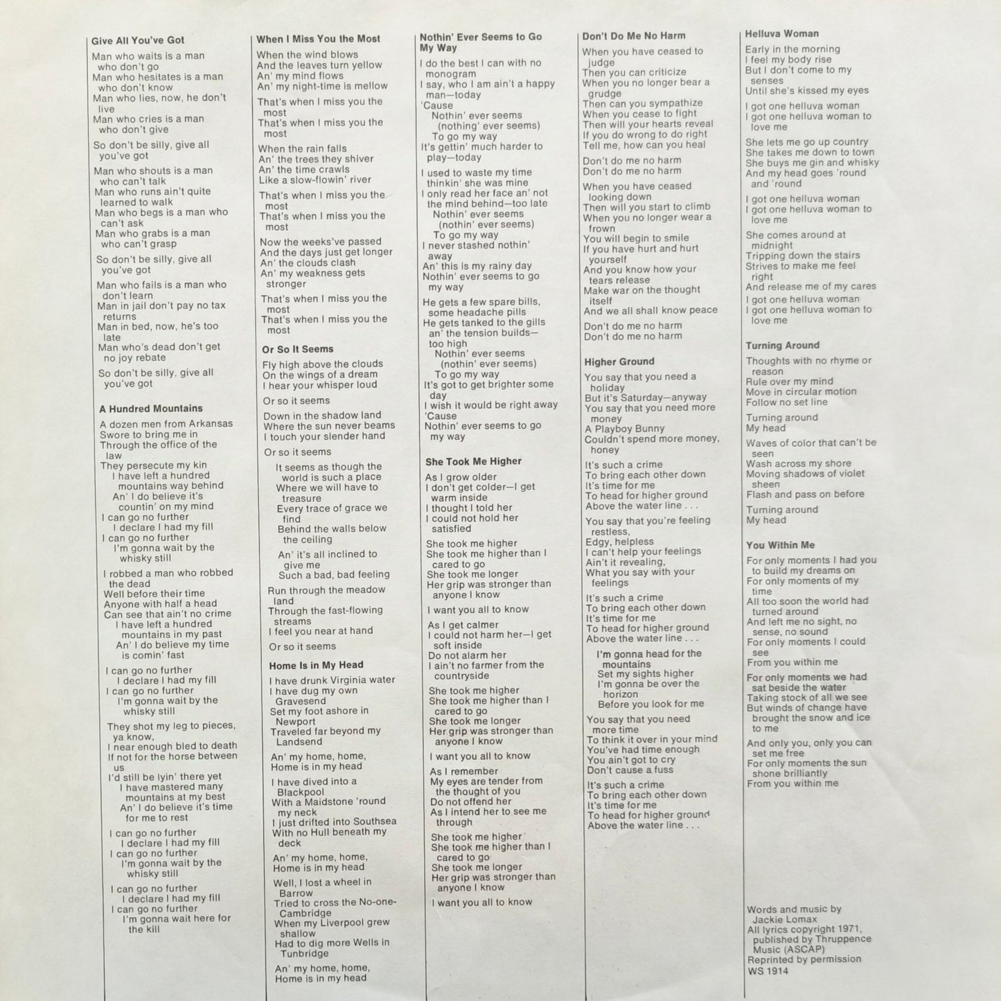 JACKIE LOMAX - Home Is In My Head (pressage US)