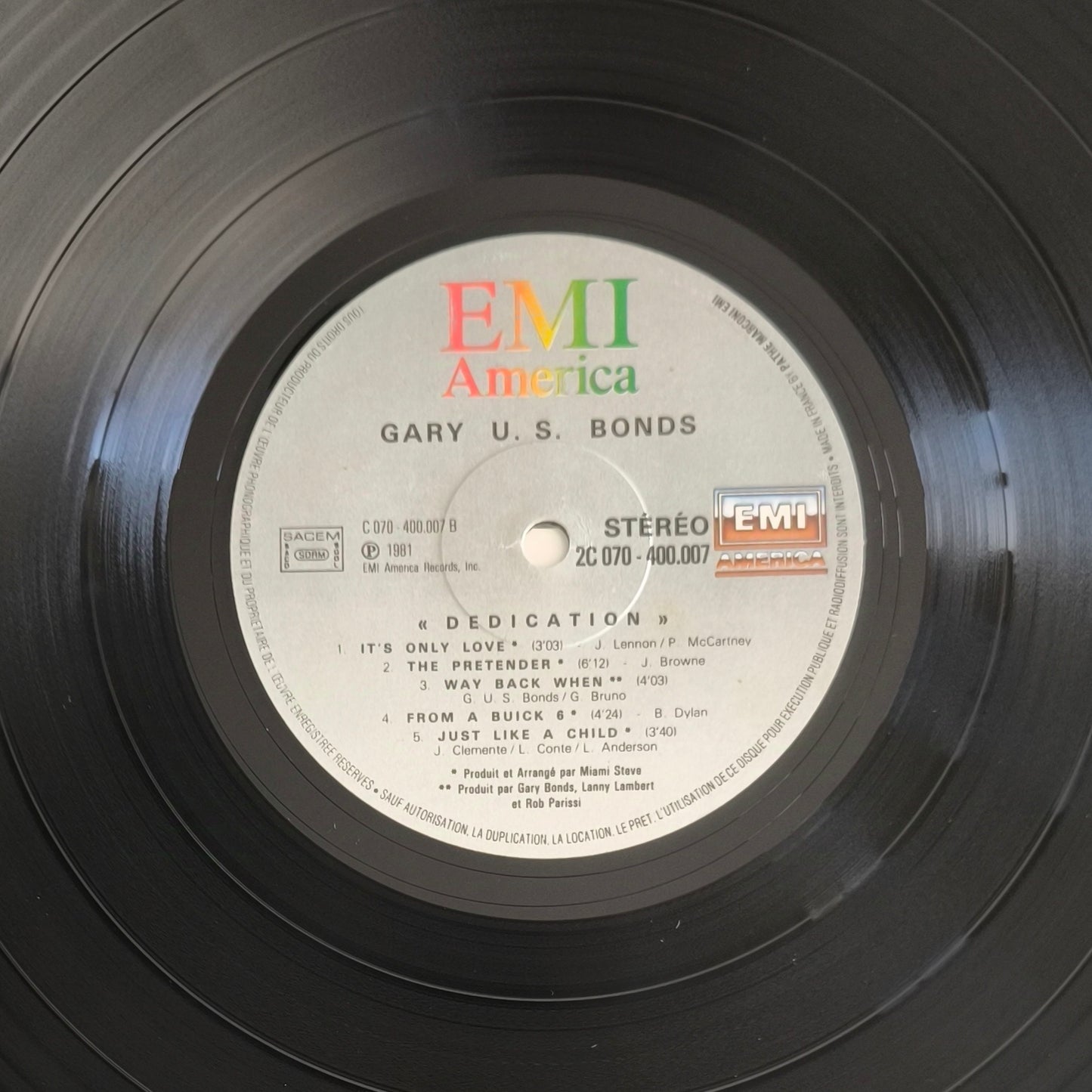 GARY U.S. BONDS - Dedication