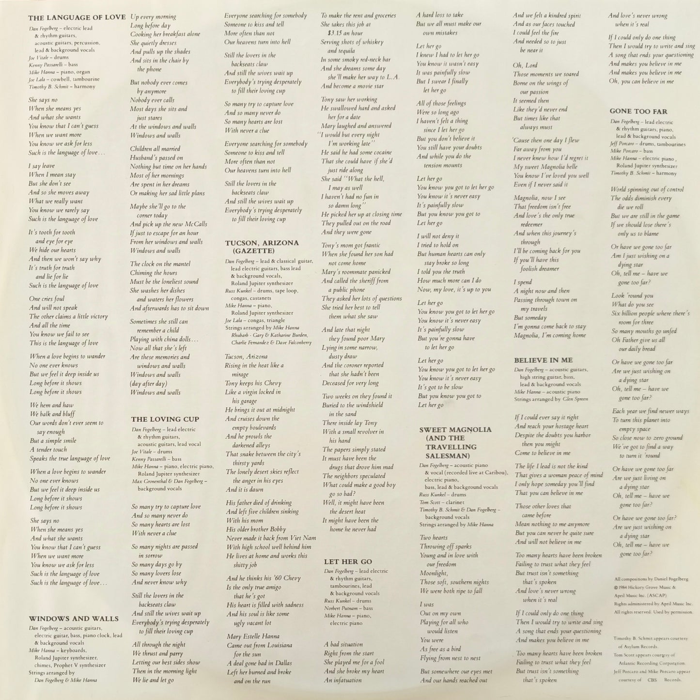 DAN FOGELBERG - Windows And Walls