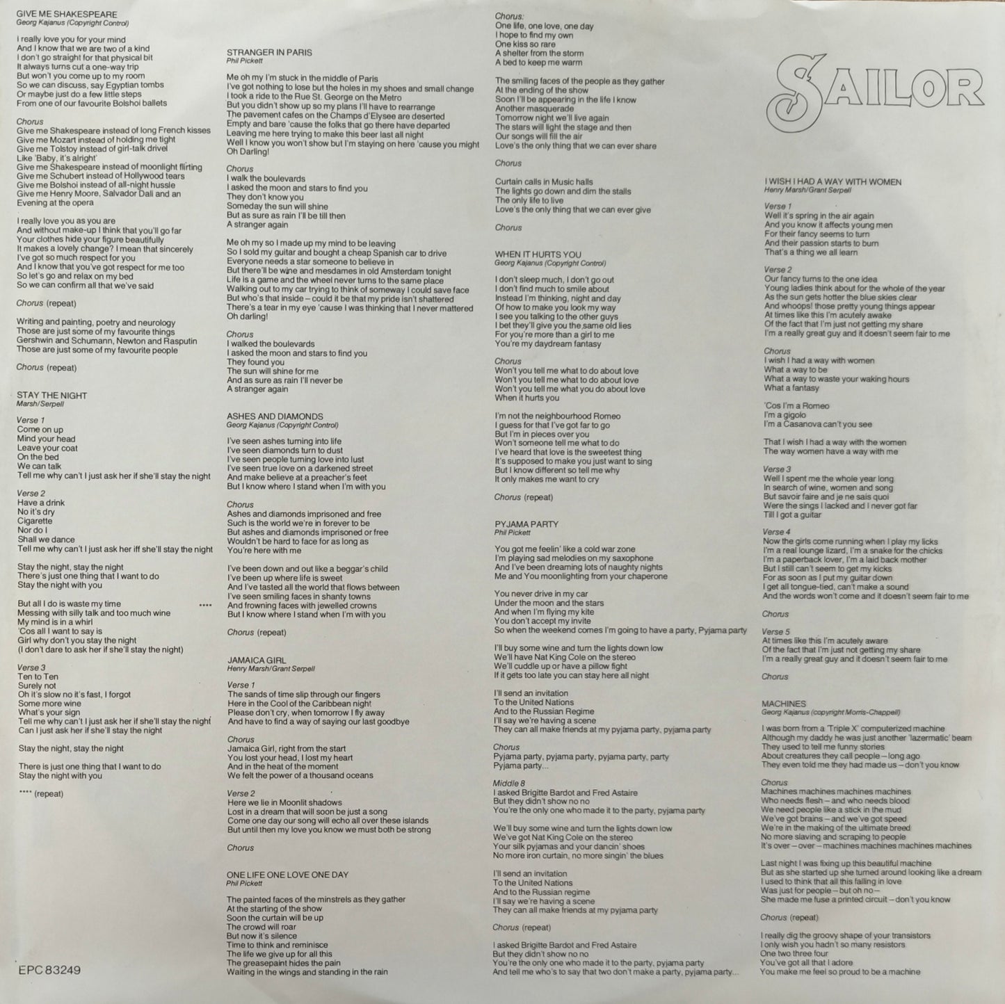 SAILOR - Hideaway
