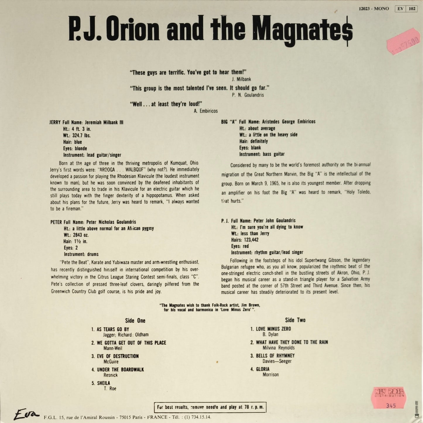 P.J. ORION AND THE MAGNATES - P.J. Orion And The Magnates