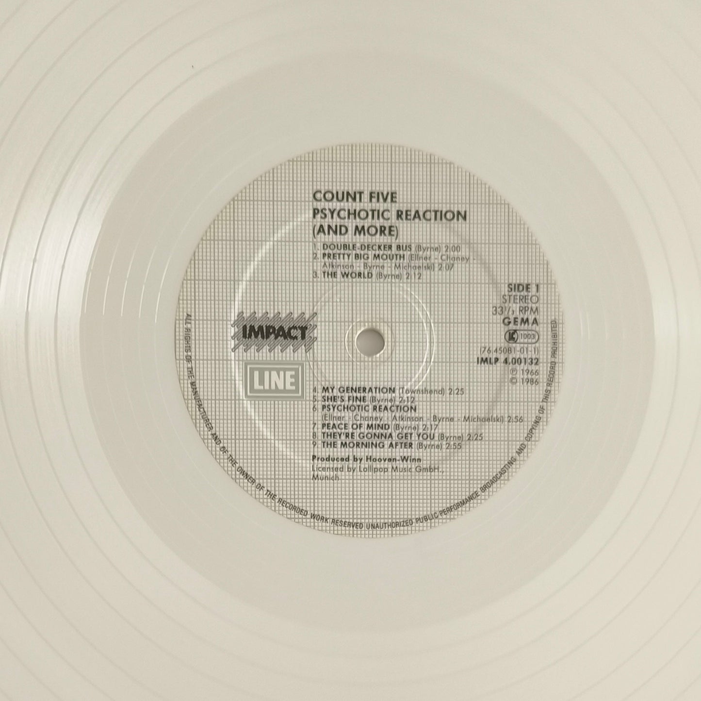 COUNT FIVE - Psychotic Reaction (And More) (vinyle blanc)