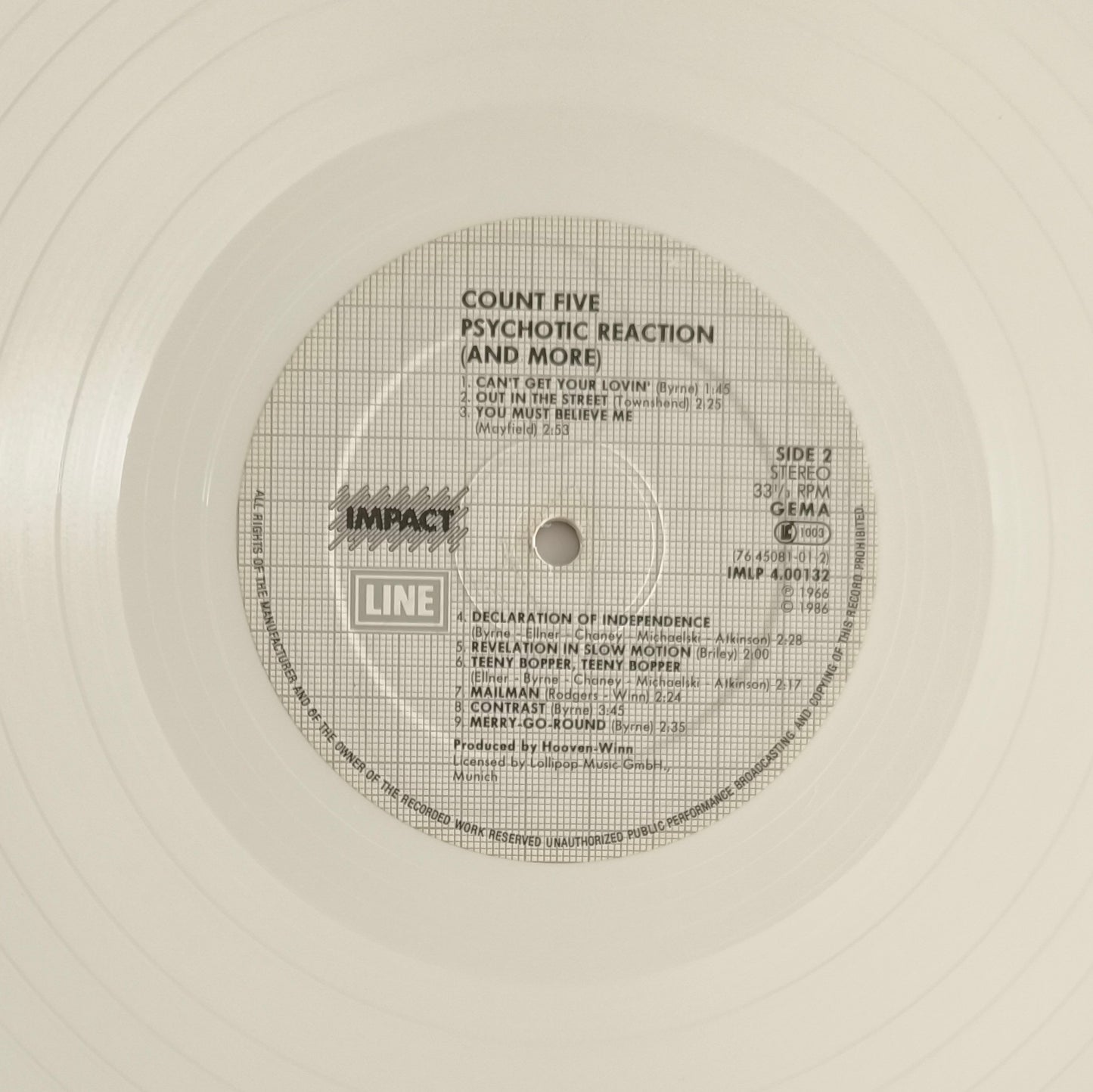 COUNT FIVE - Psychotic Reaction (And More) (vinyle blanc)