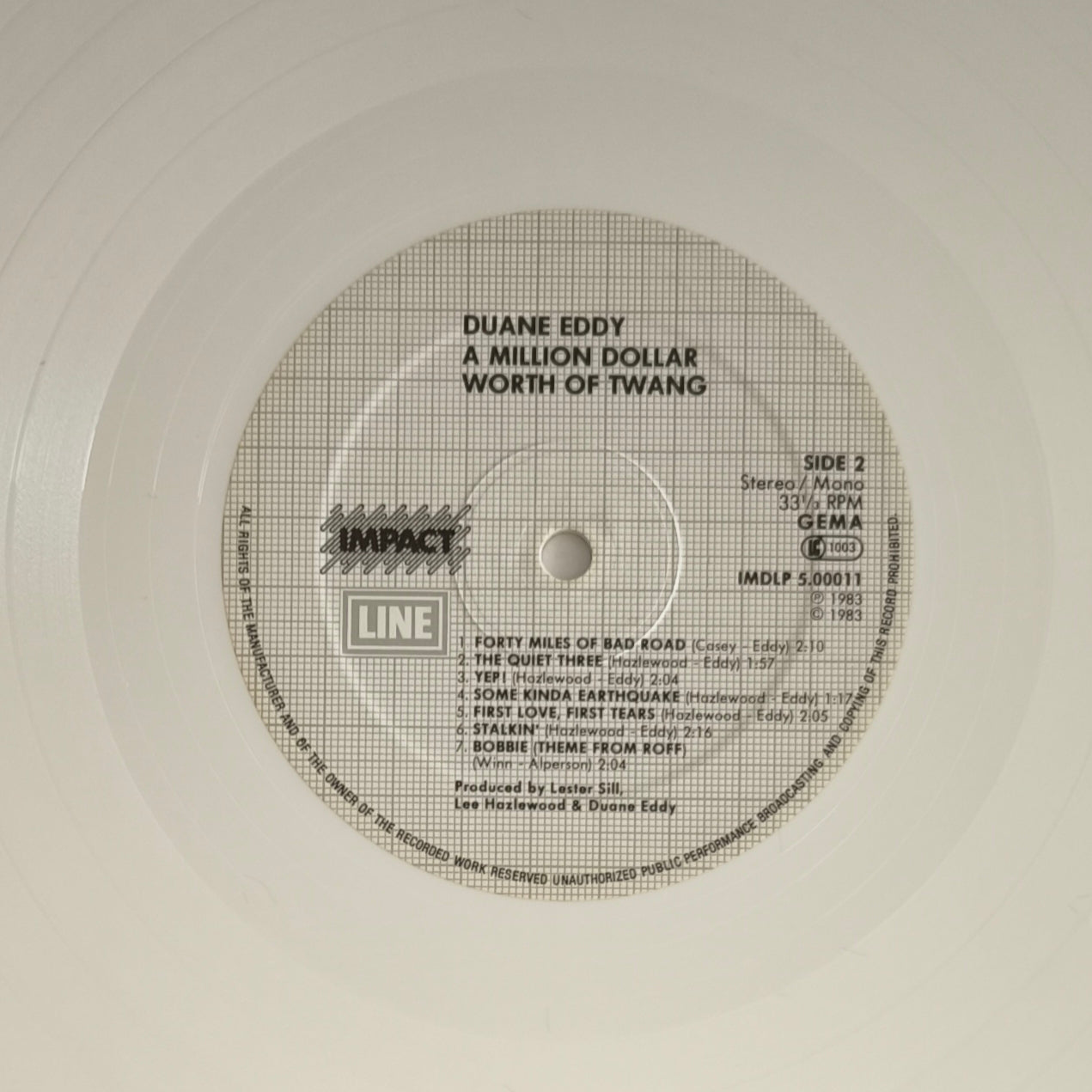 DUANE EDDY - $1,000,000.00 Worth Of Twang (vinyle couleur blanc)