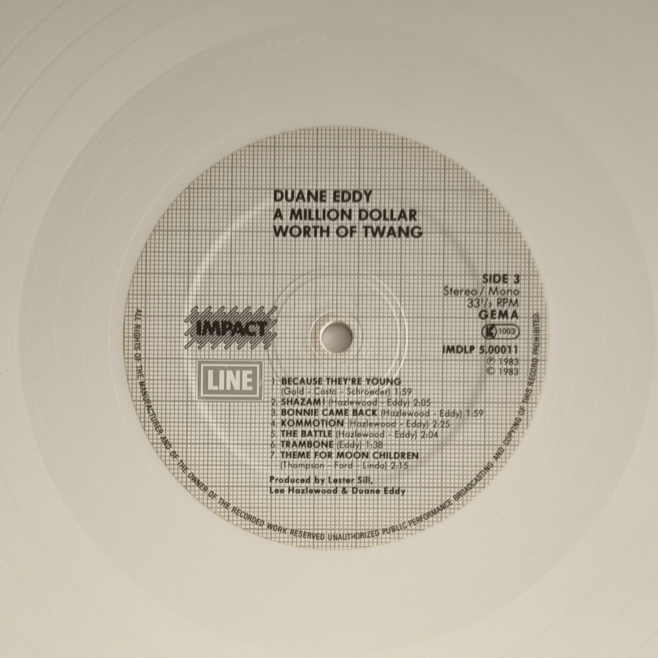 DUANE EDDY - $1,000,000.00 Worth Of Twang (vinyle couleur blanc)