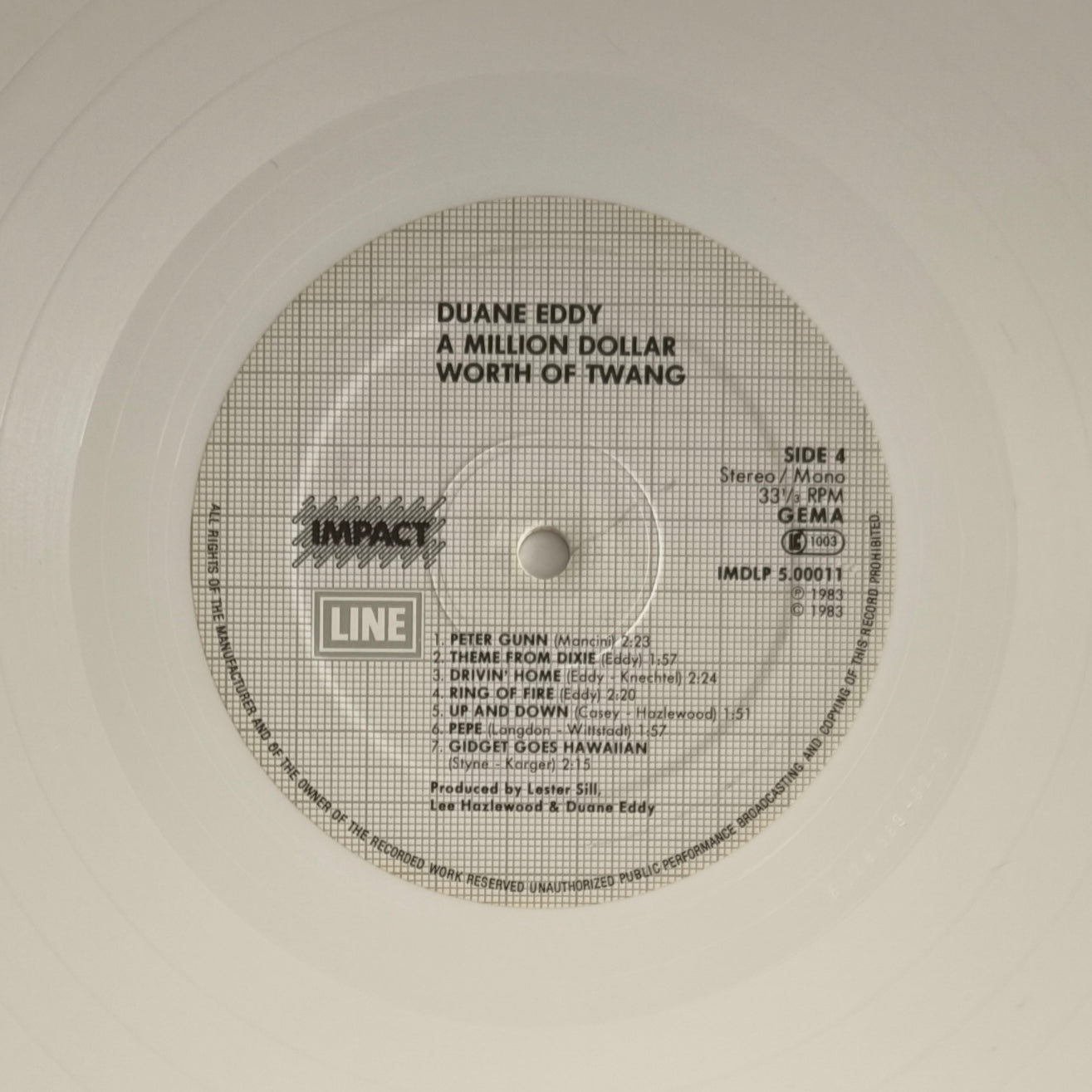 DUANE EDDY - $1,000,000.00 Worth Of Twang (vinyle couleur blanc)