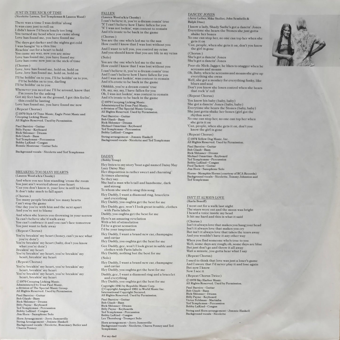NICOLETTE LARSON - In The Nick Of Time