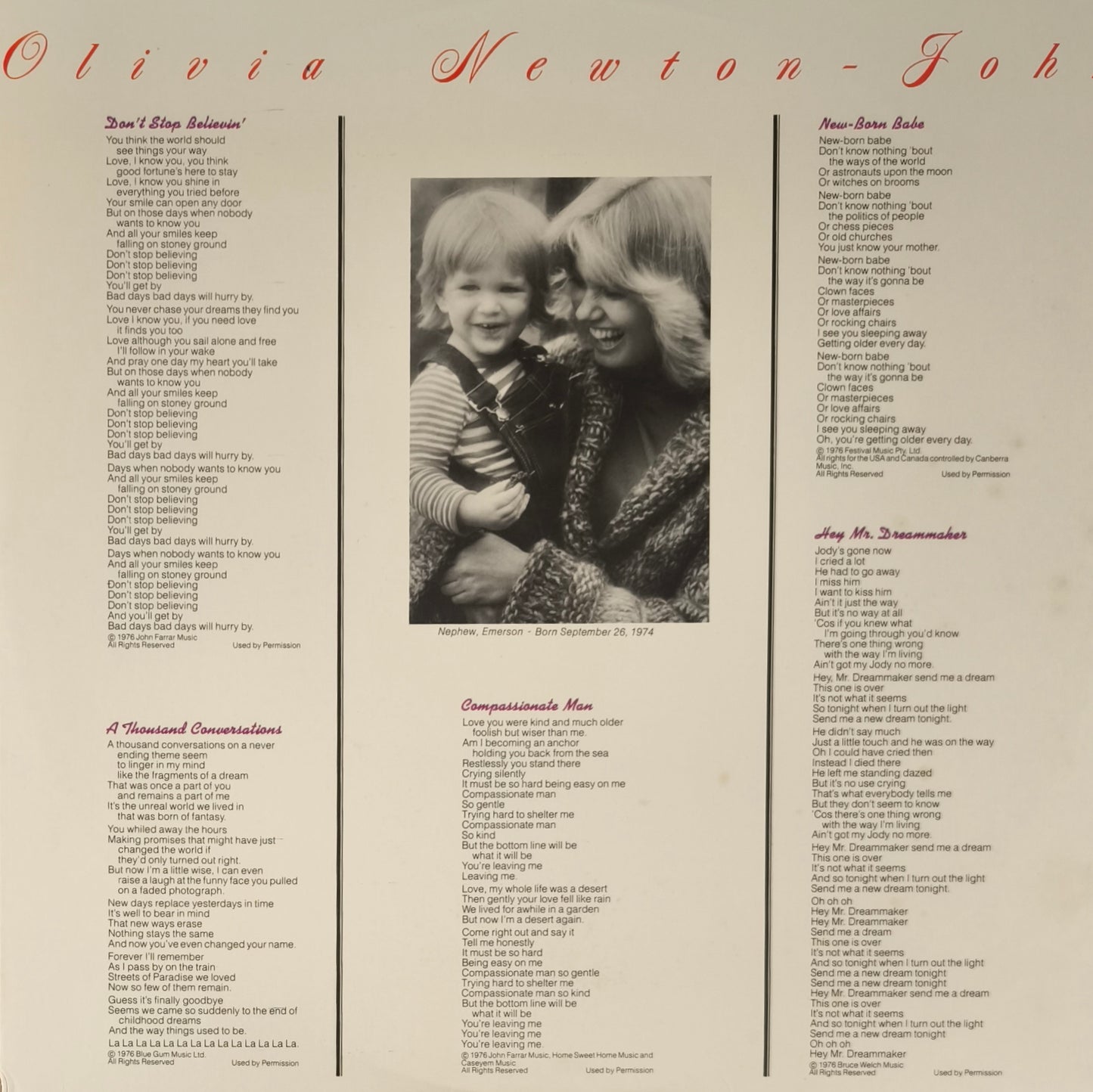 OLIVIA NEWTON-JOHN - Don't Stop Believin' (pressage US)