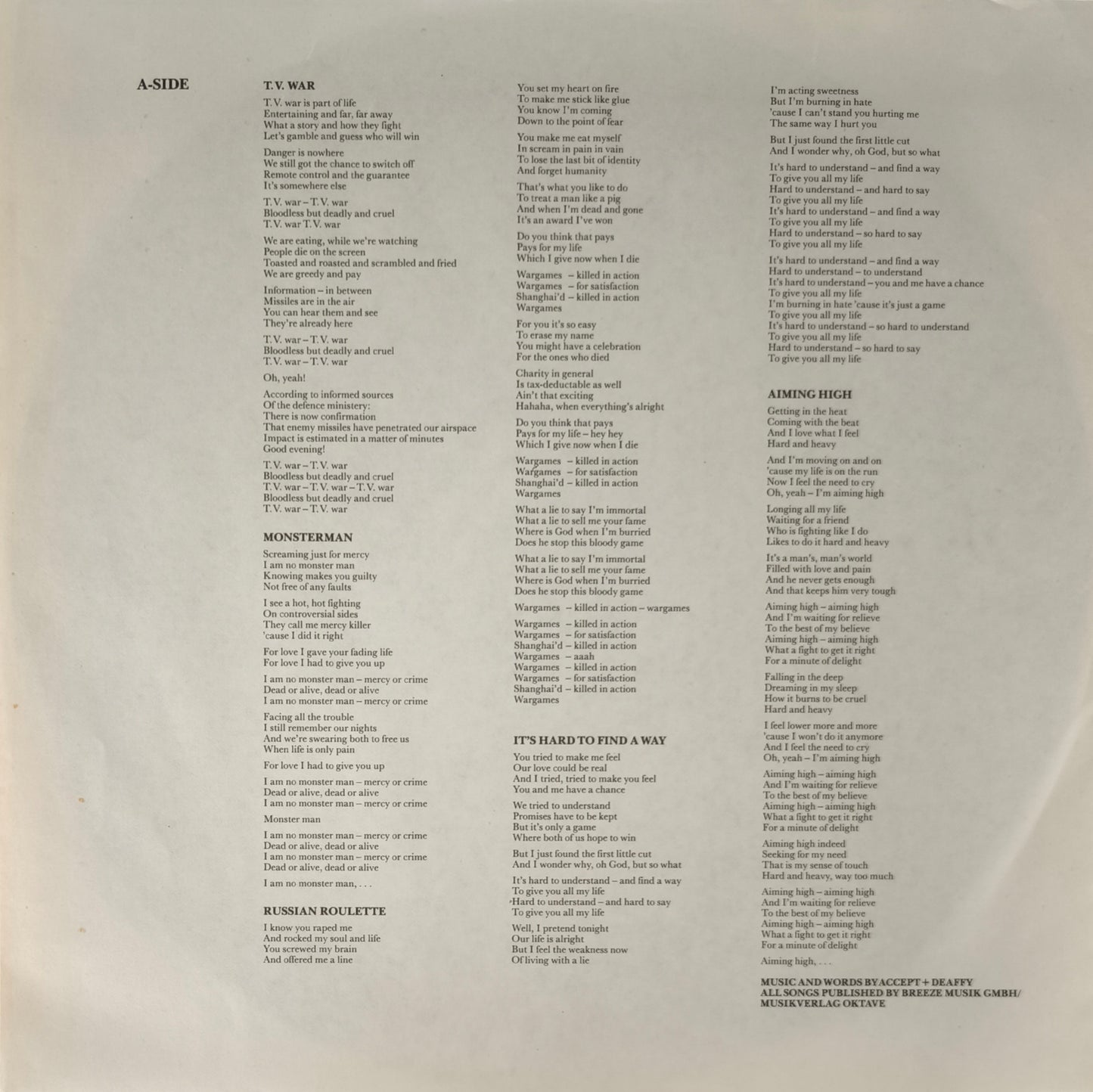 ACCEPT - Russian Roulette