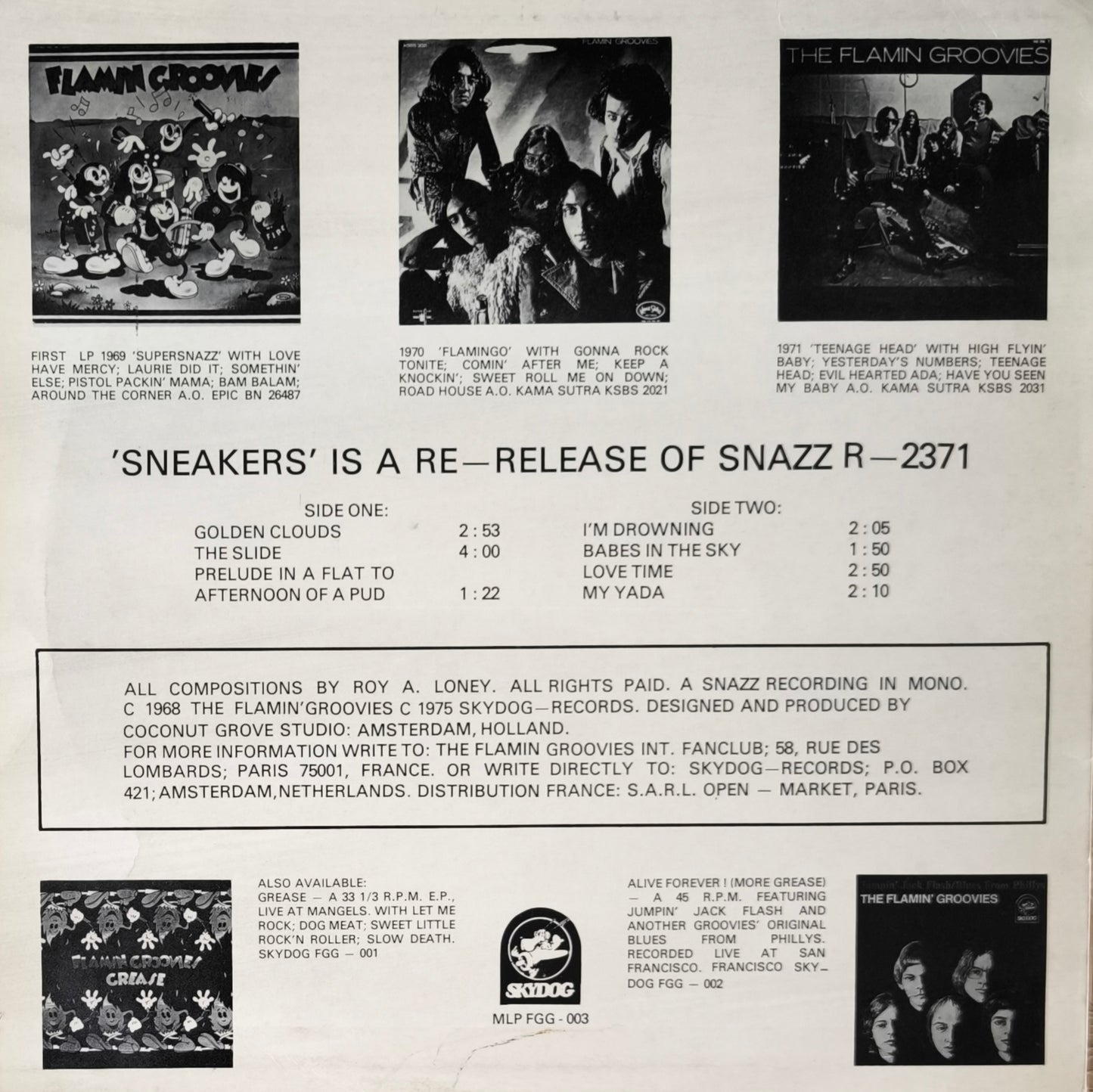 FLAMIN' GROOVIES - Sneakers (format vinyle 10'')