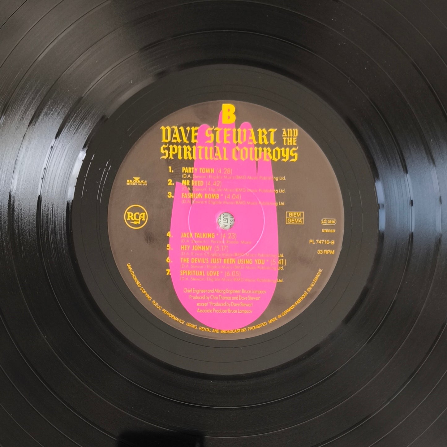 DAVE STEWART AND THE SPIRITUAL COWBOYS - Dave Stewart And The Spiritual Cowboys