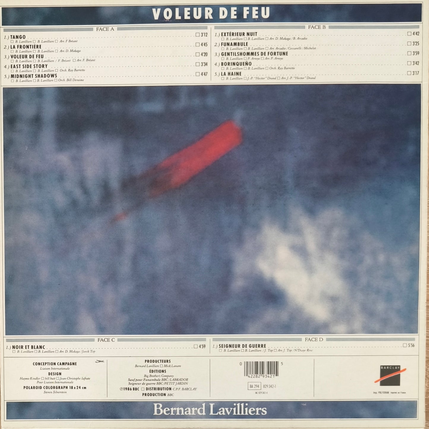 BERNARD LAVILLIERS - Voleur De Feu
