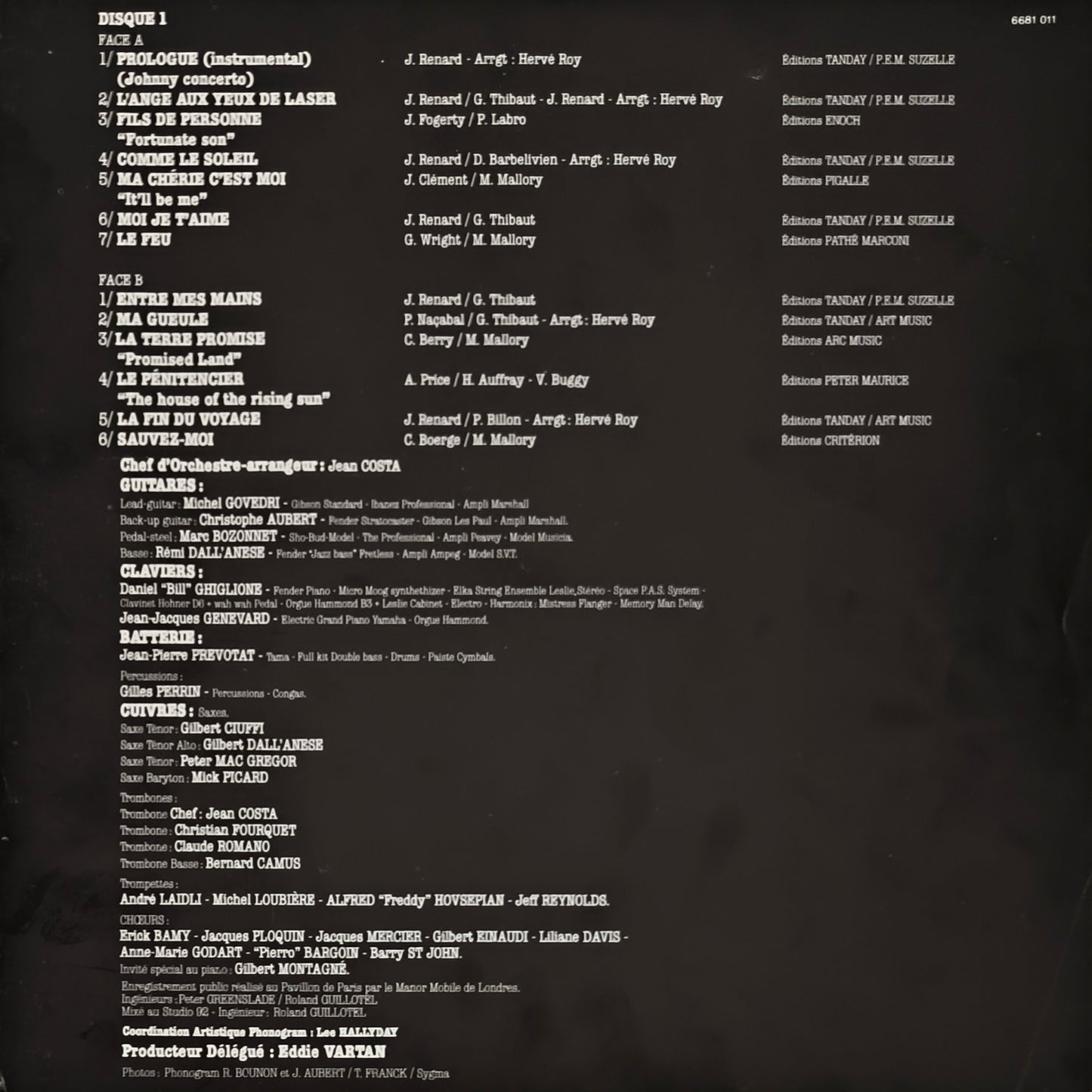 JOHNNY HALLYDAY - Pavillon De Paris