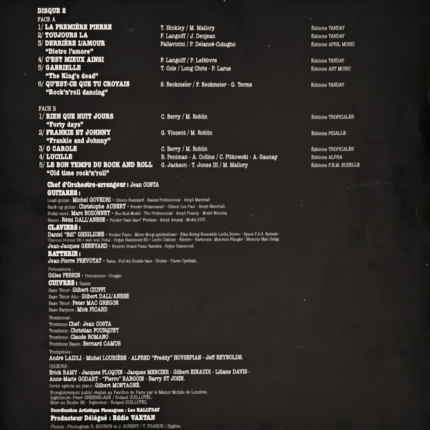 JOHNNY HALLYDAY - Pavillon De Paris