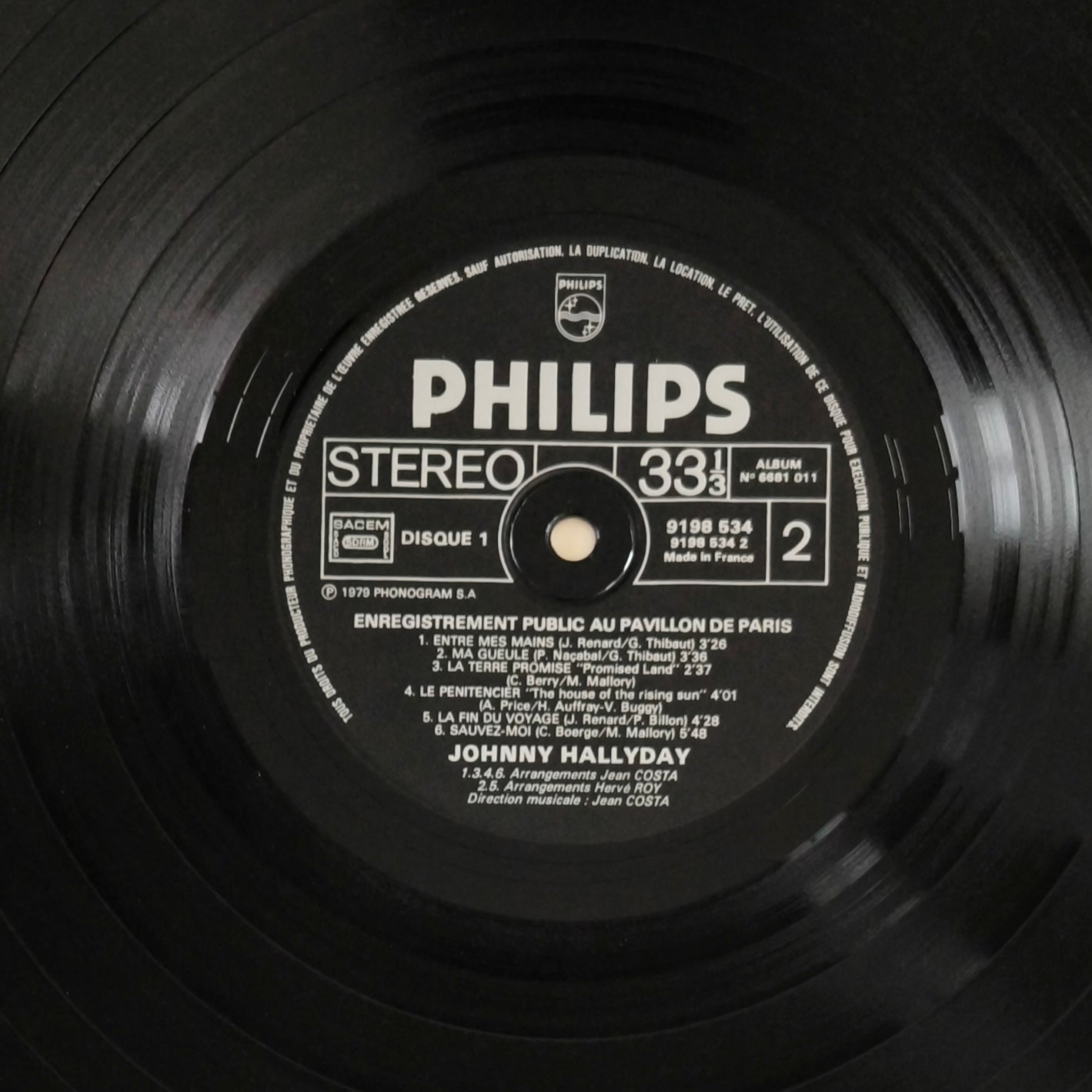 JOHNNY HALLYDAY - Pavillon De Paris