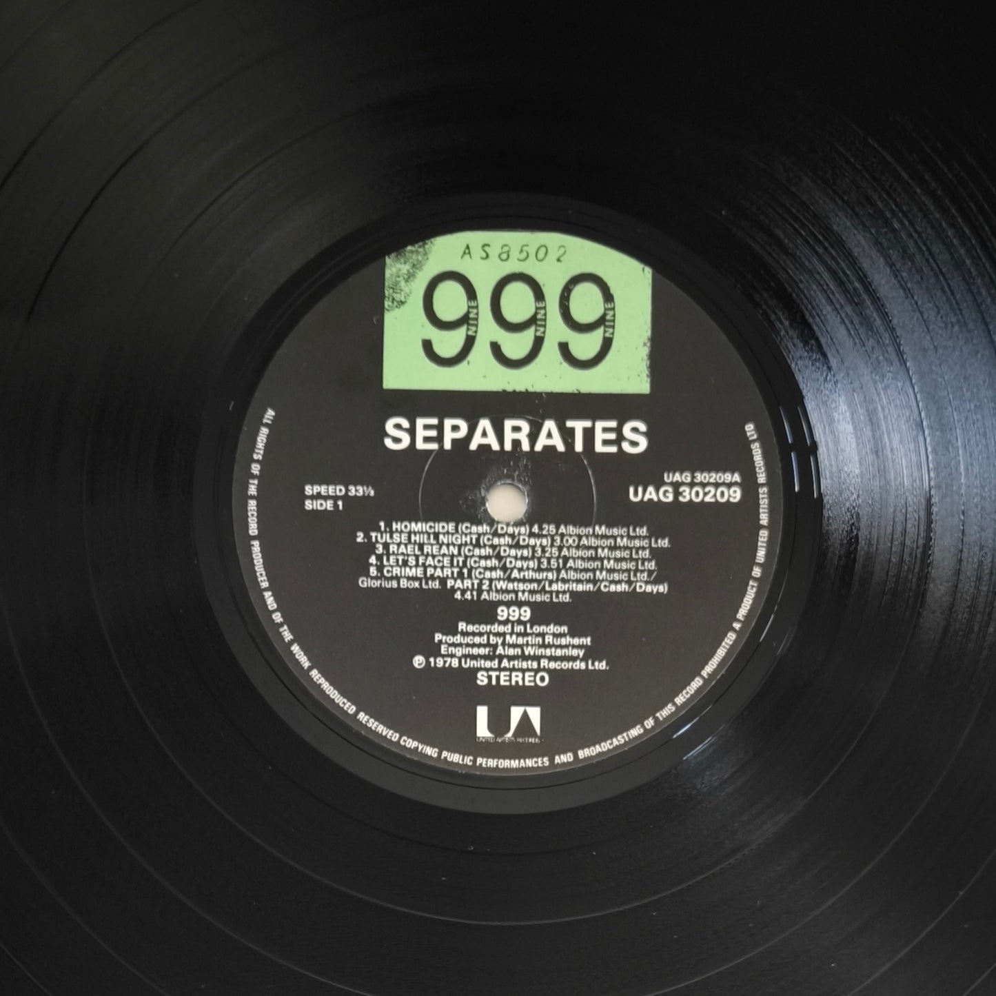999 - Separates (pressage UK)