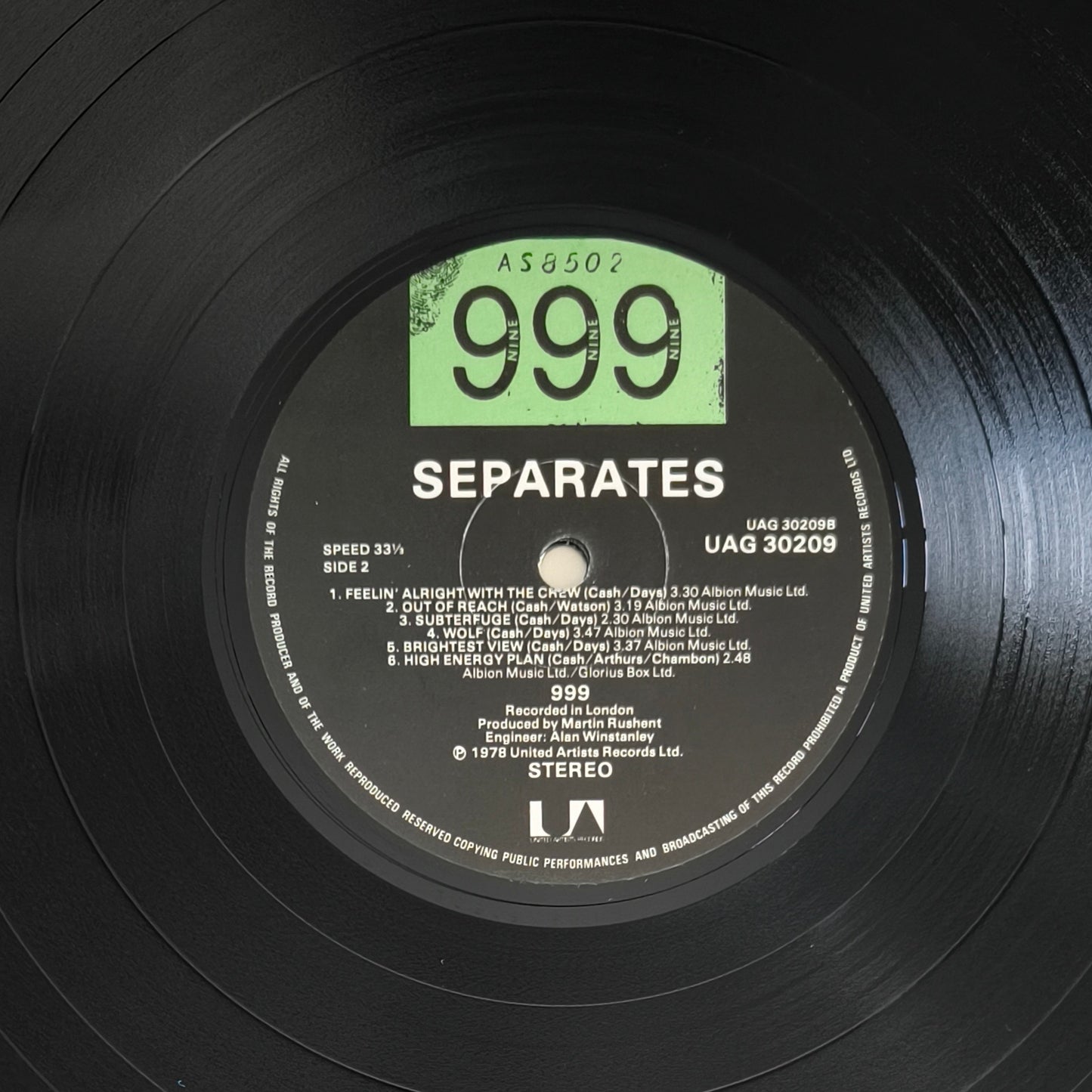 999 - Separates (pressage UK)