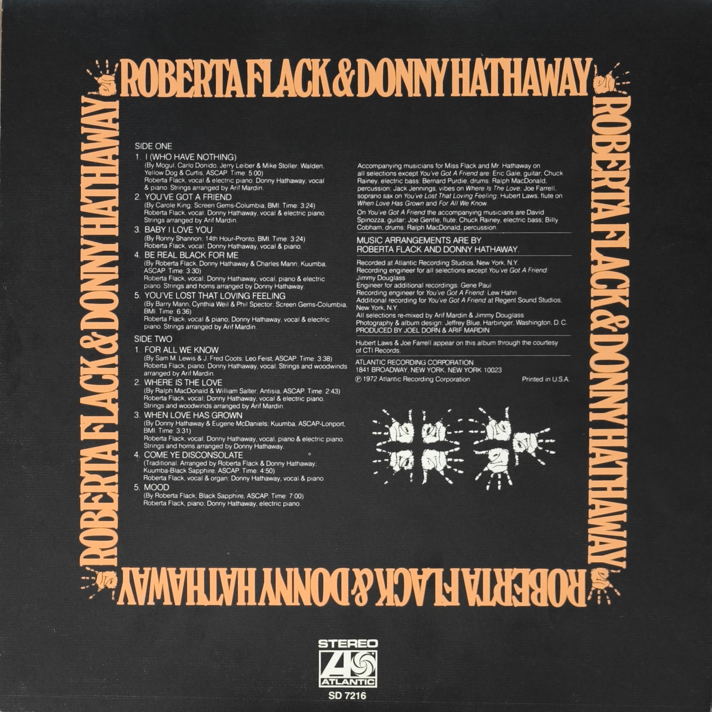 ROBERTA FLACK & DONNY HATTAWAY - Roberta Flack & Donny Hathaway (pressage US)