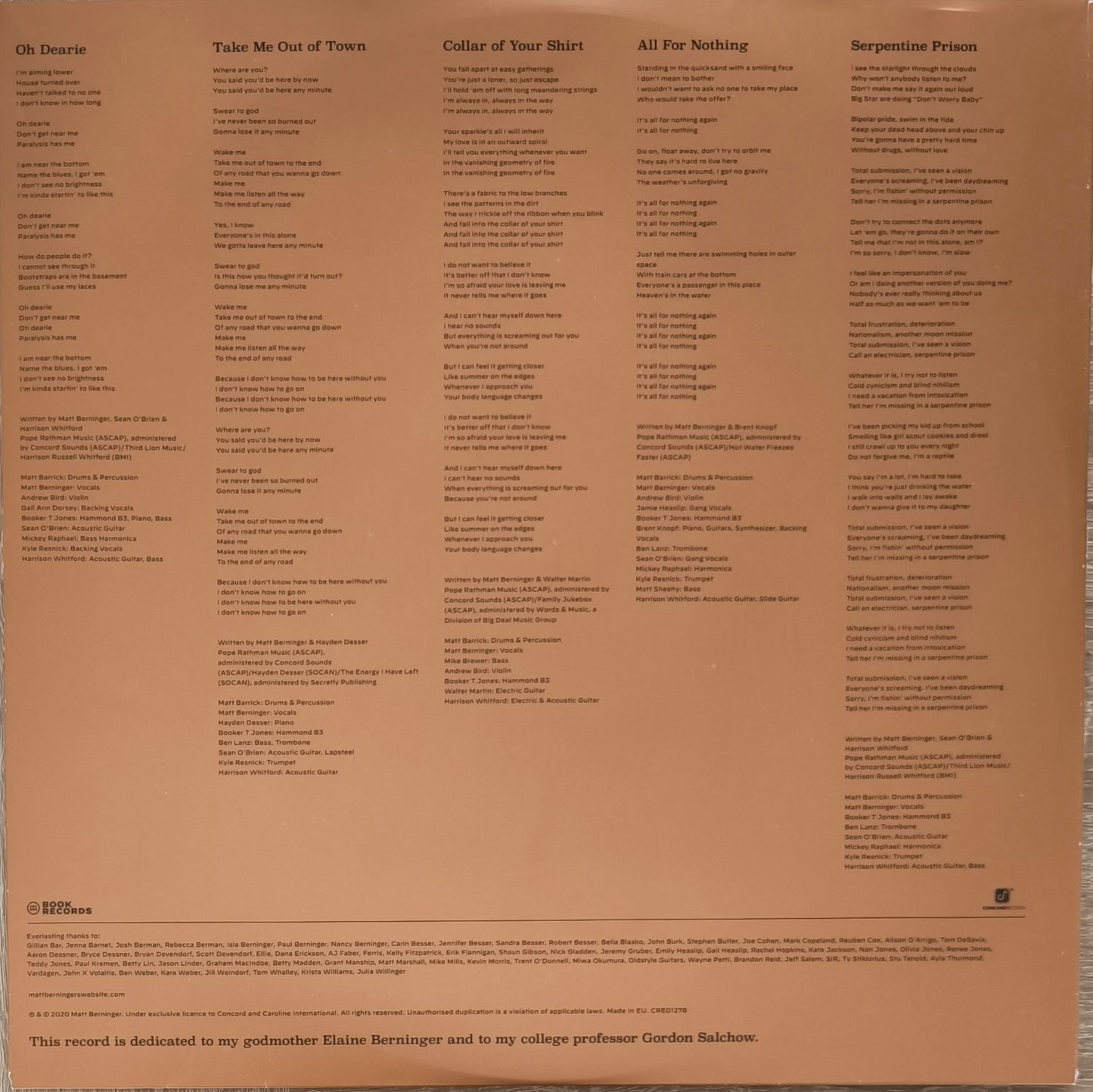 MATT BERNINGER - Serpentine Prison