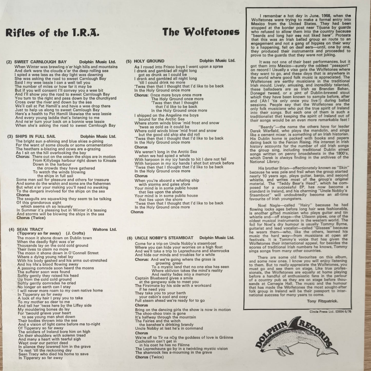 WOLFE TONES - Rifles Of The IRA
