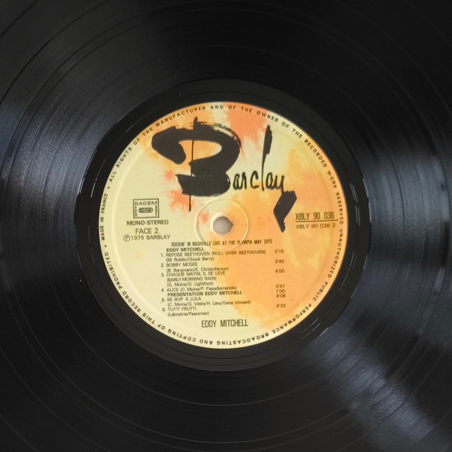 EDDY MITCHELL - Rocking In Nashville Live At The Olympia May 1975