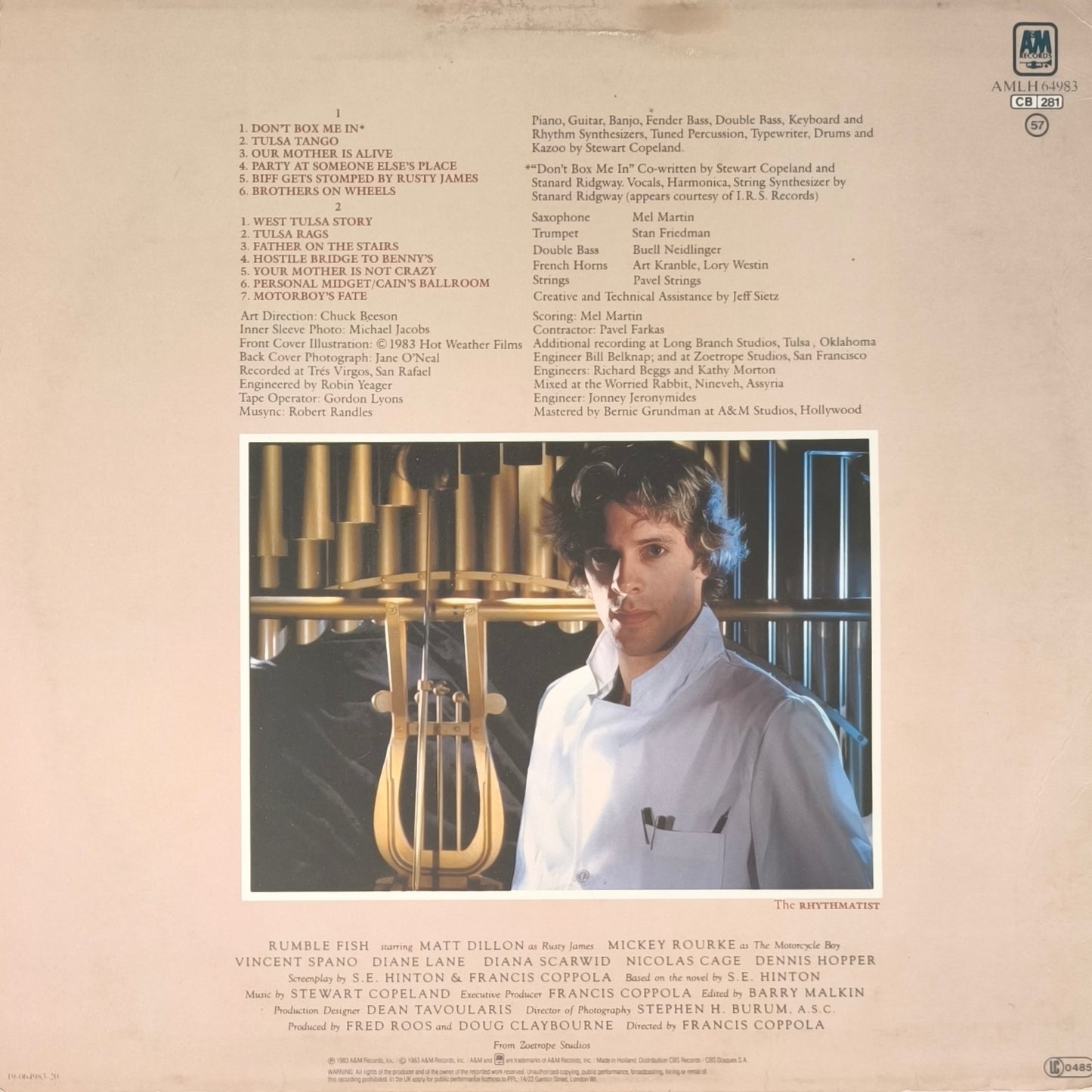 STEWART COPELAND - Rumble Fish (The Original Motion Picture Soundtrack)